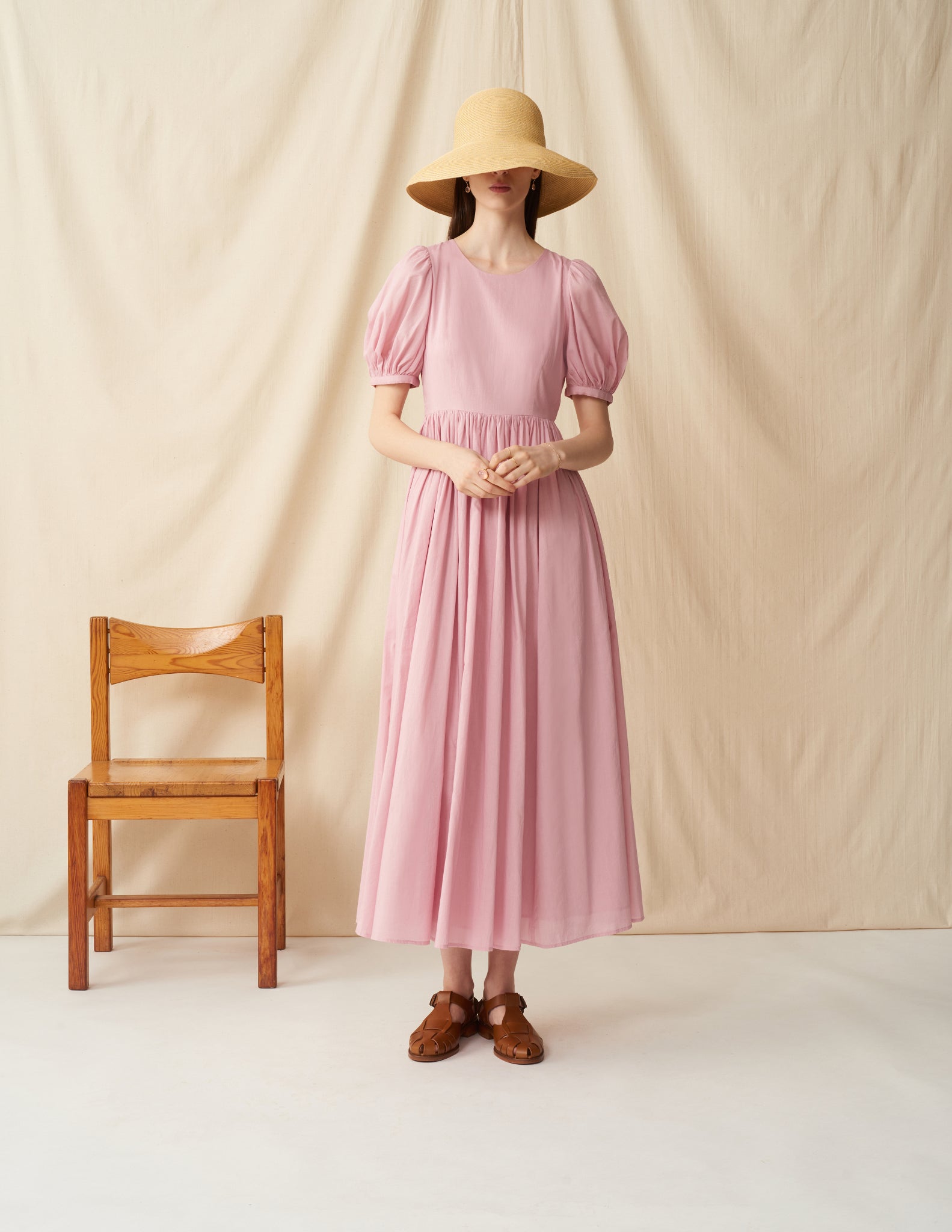 レディのハット Long Brim <br>Beige