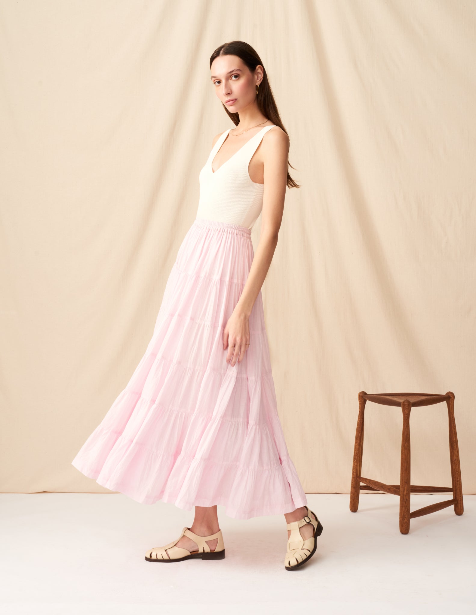 MARIHA(マリハ) リゾートドレス 草原の虹のスカート Peach 