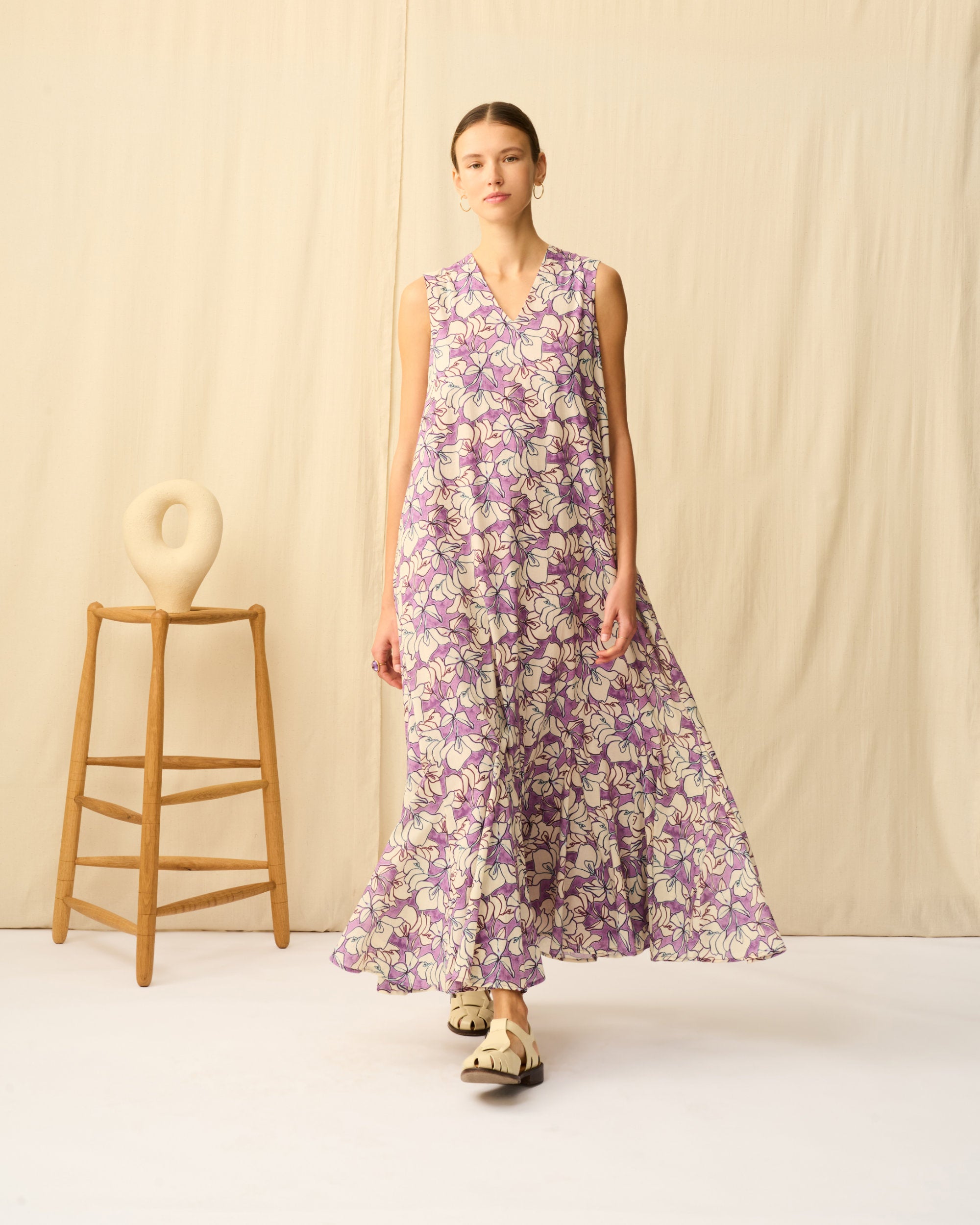 【予約】夏の月影のドレス Flower Poem/Purple