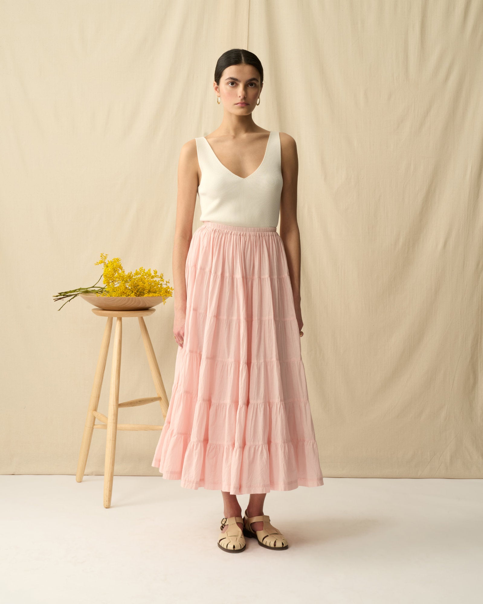 【予約】草原の虹のスカート Pink Pearl