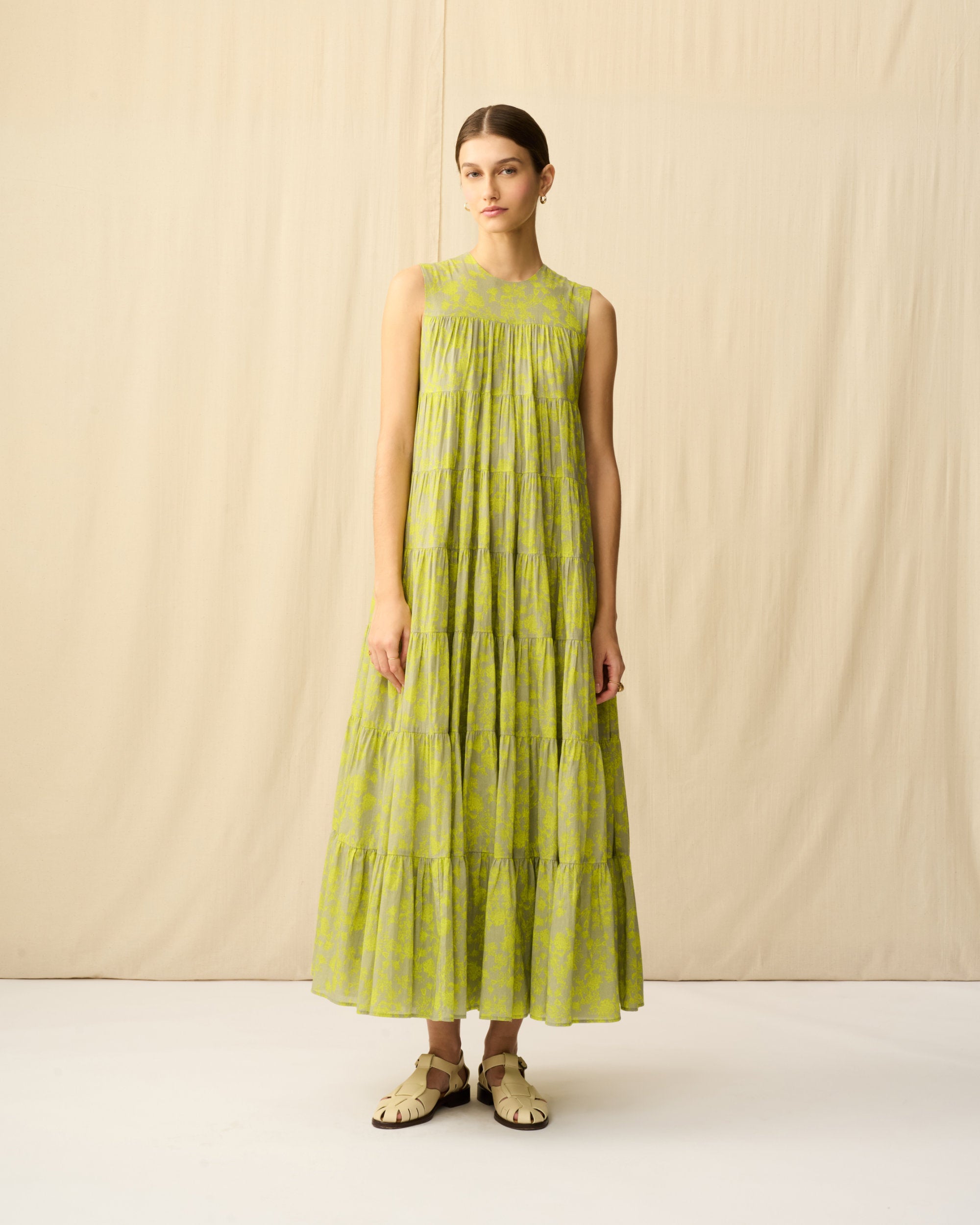 【予約】ミューズのドレス Radiant Flowers/Grey