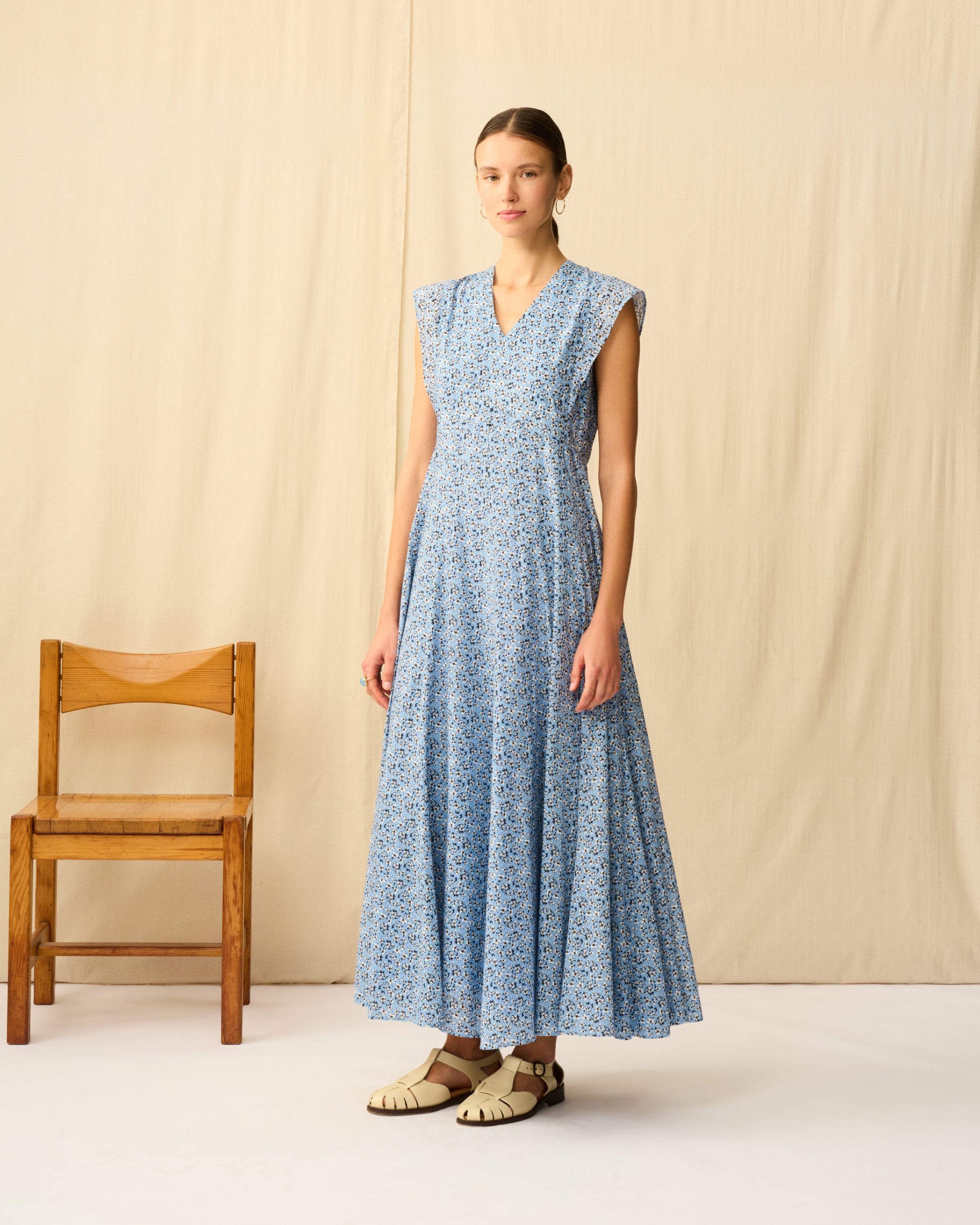 【美品✨】マリハ 春の花のドレス マキシワンピース ブルー 36 Noble（ノーブル）の「《追加》【MARIHA】春の花のドレス（ワンピース