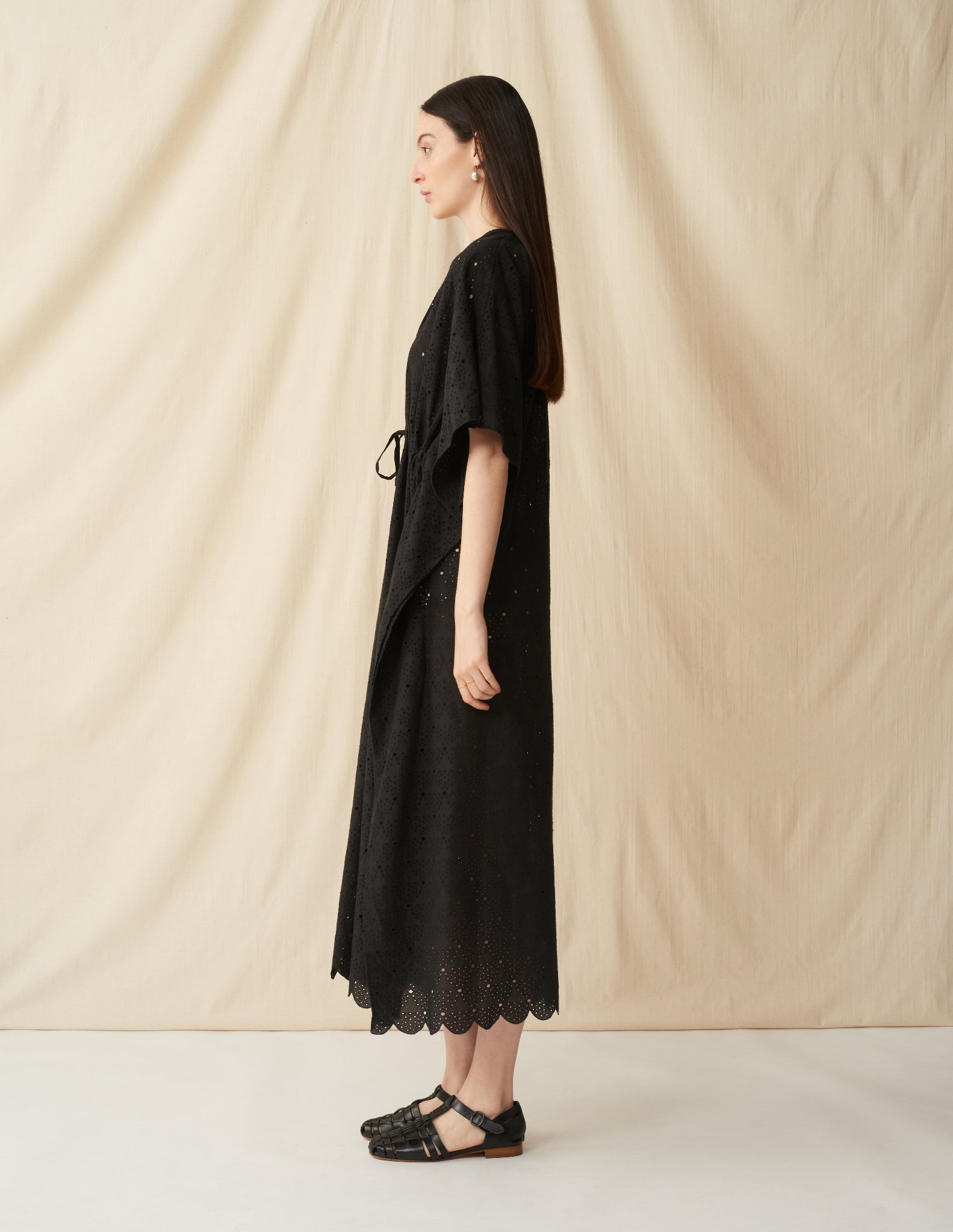 【予約】<br>草原の光のカフタン <br>Lace Arabesque/Black