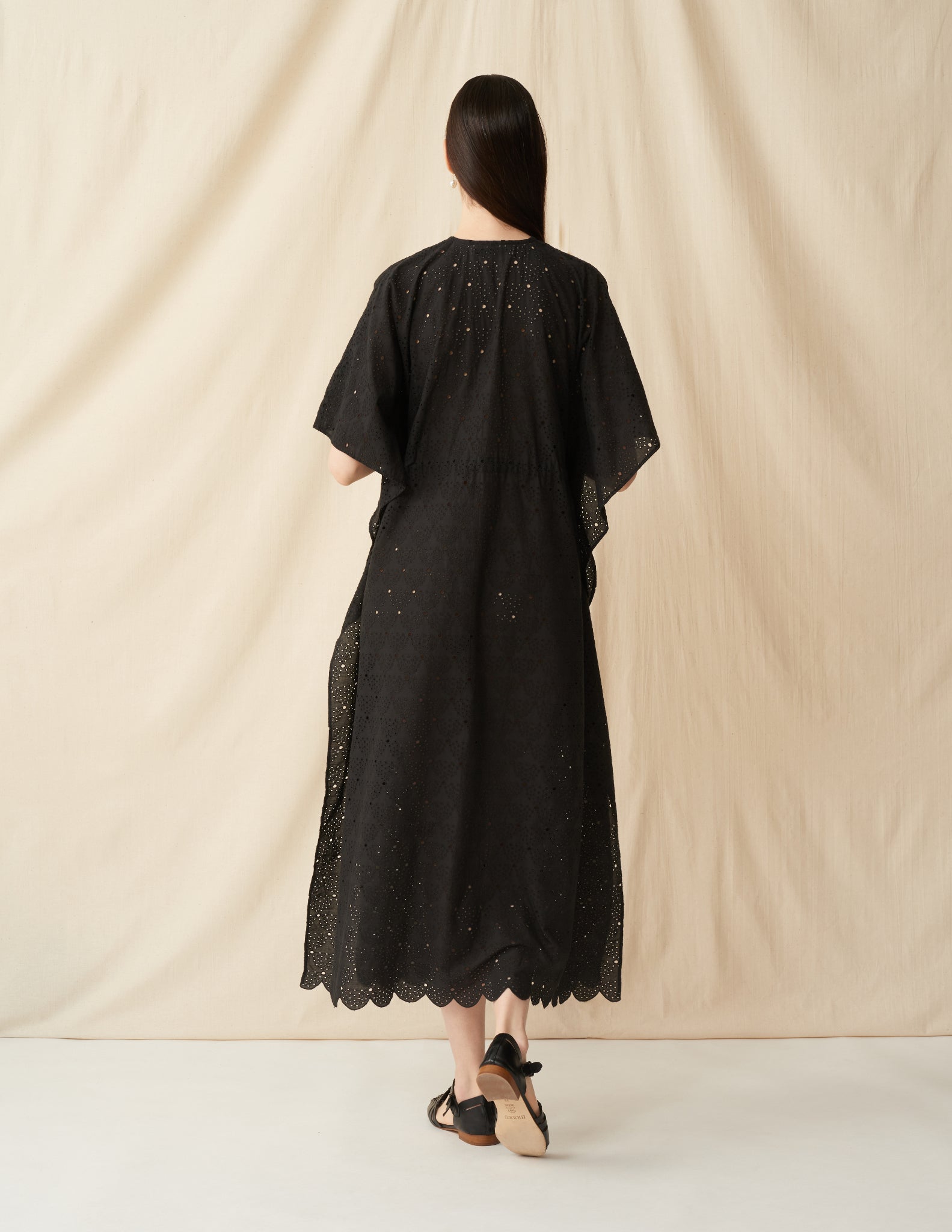 【予約】<br>草原の光のカフタン <br>Lace Arabesque/Black