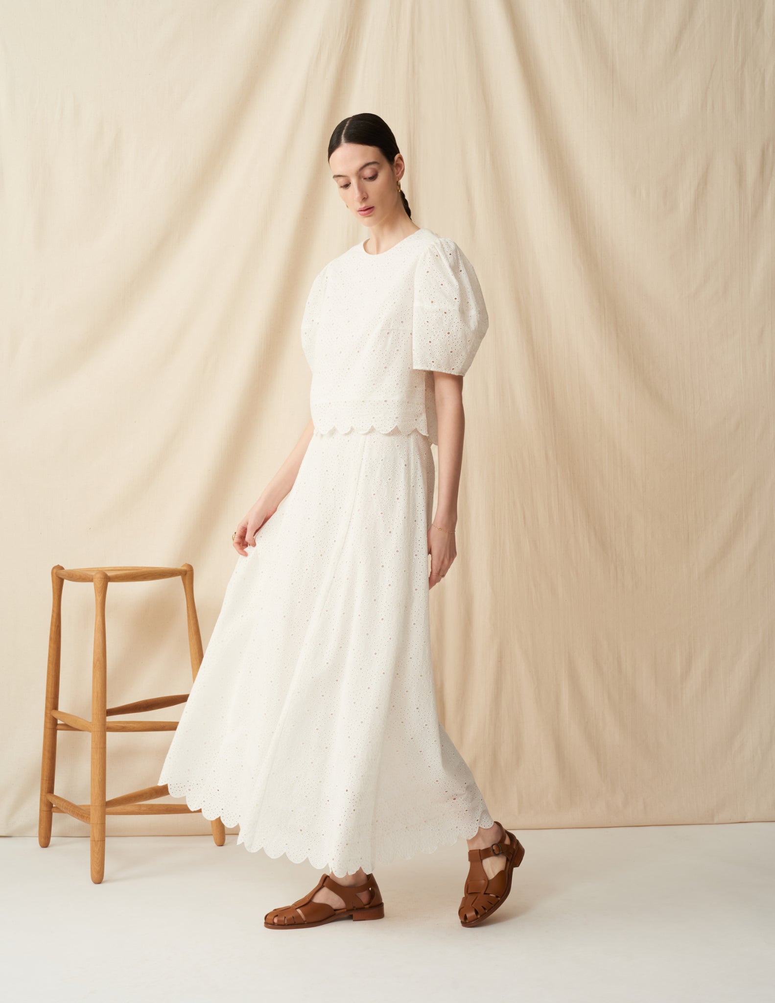 【予約】<br>エクリプスのスカート <br>Lace Arabesque/White