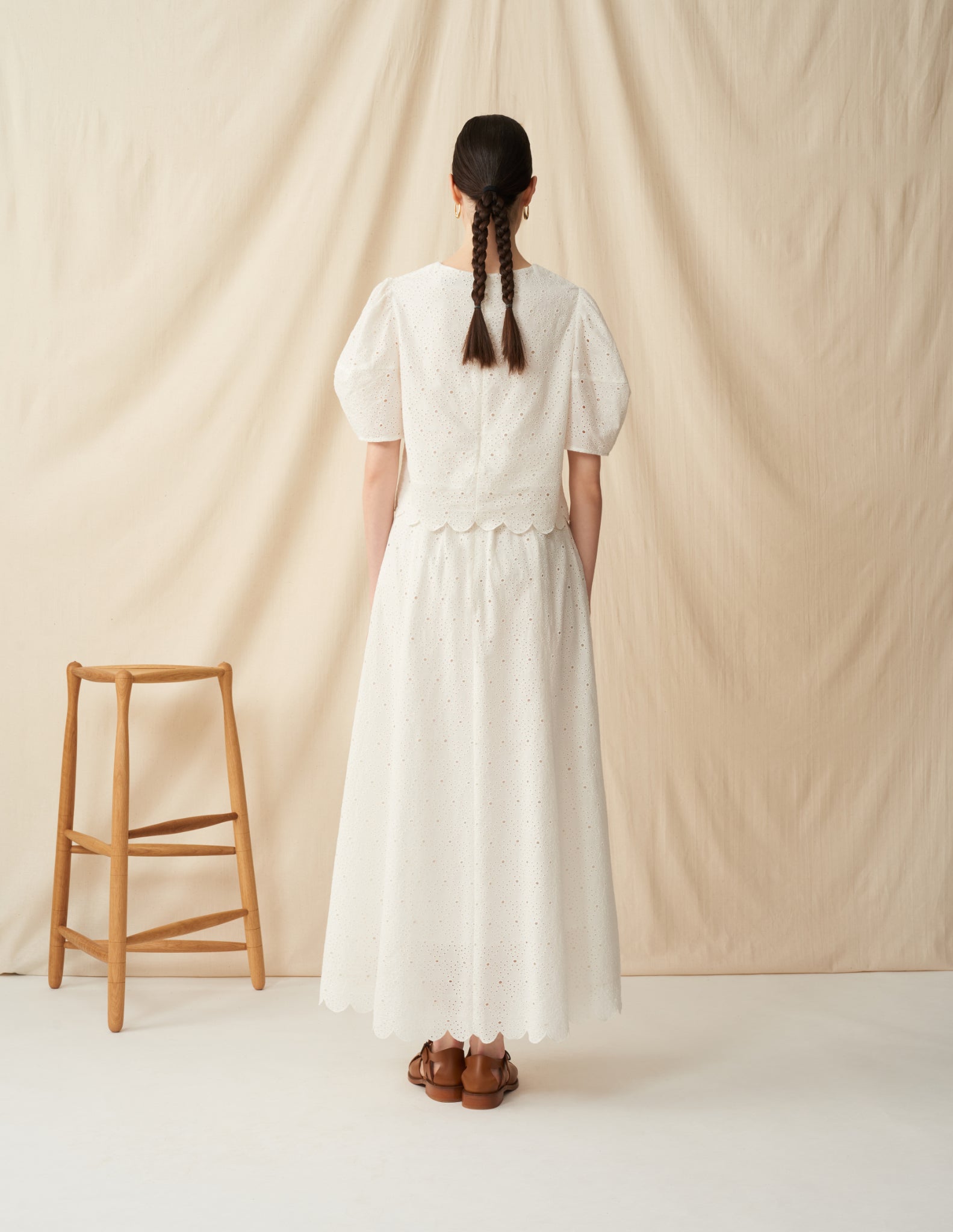 【予約】<br>エクリプスのスカート <br>Lace Arabesque/White