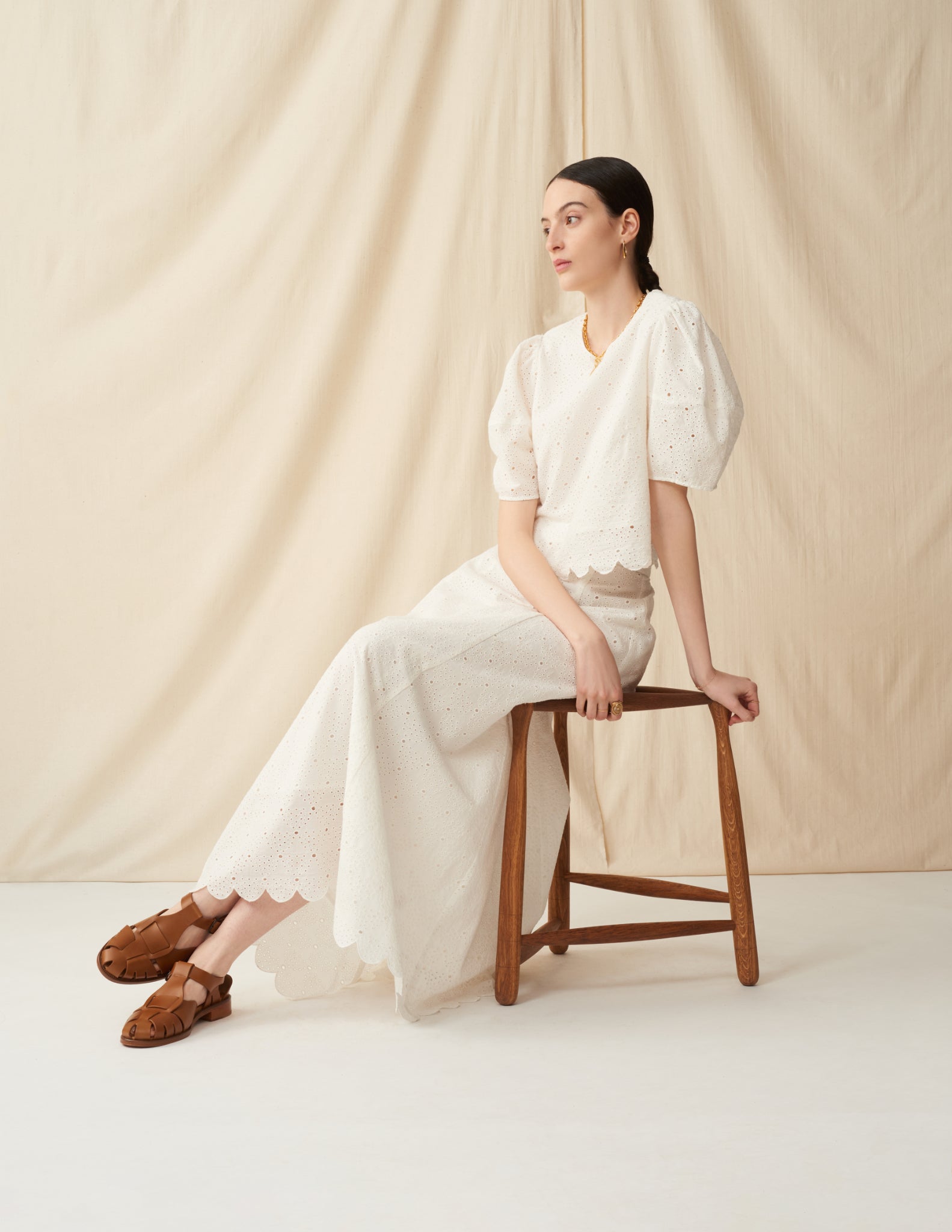 【予約】<br>エクリプスのスカート <br>Lace Arabesque/White