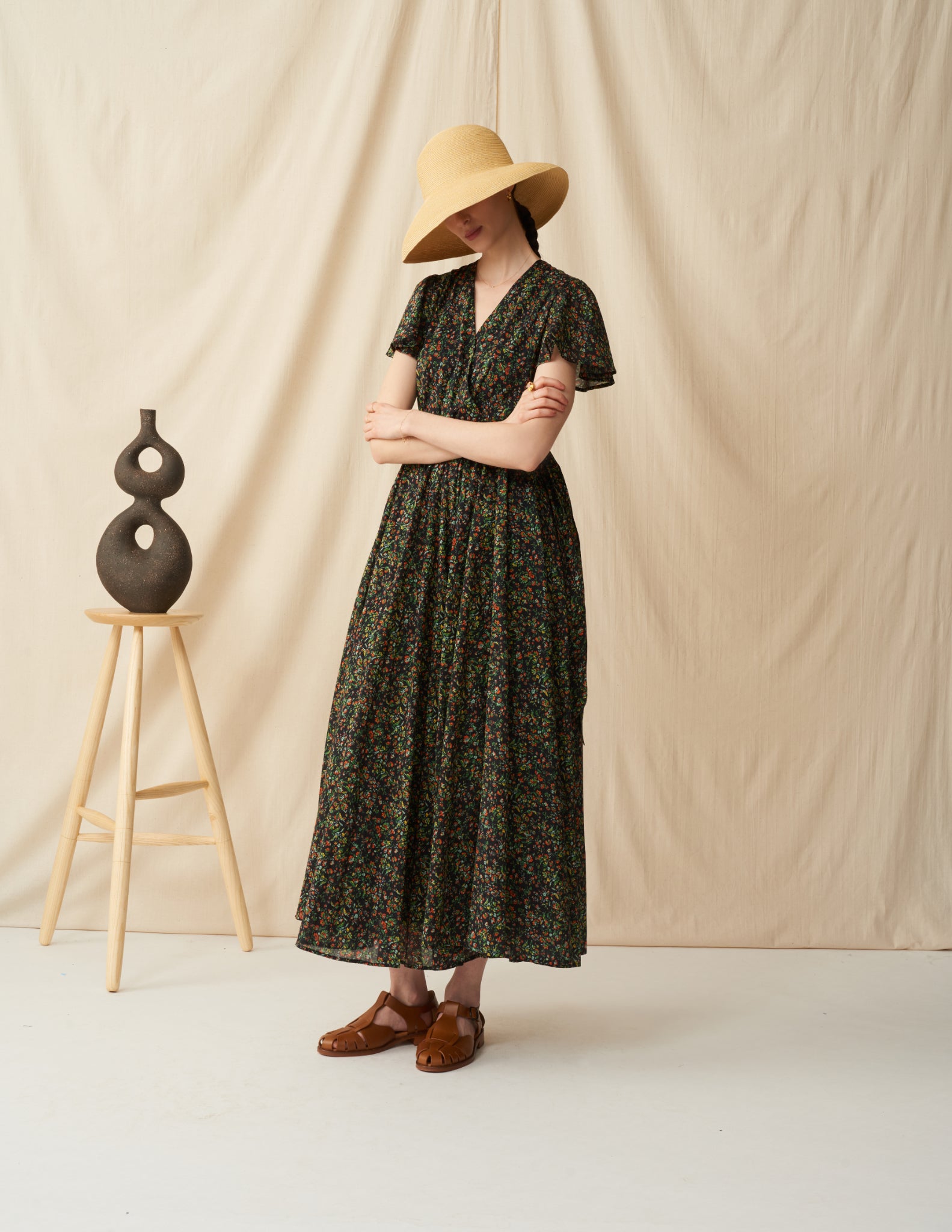 レディのハット Long Brim <br>Beige