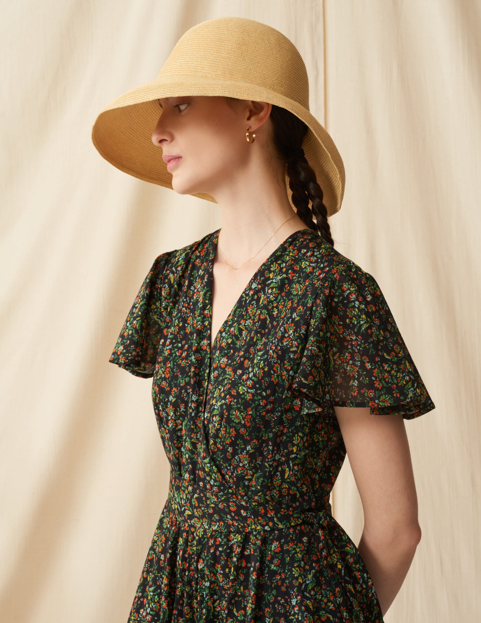 レディのハット Long Brim <br>Beige