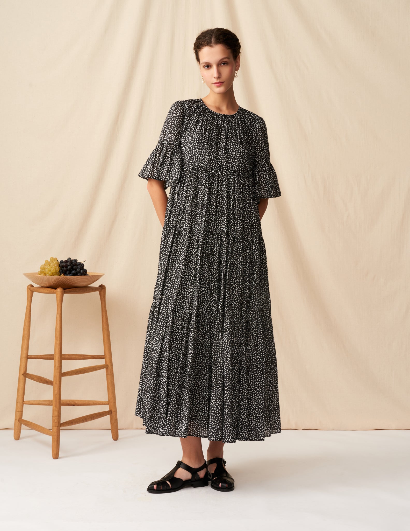 【予約】<br>春のすずらんのドレス <br>Baby Daisies/Black