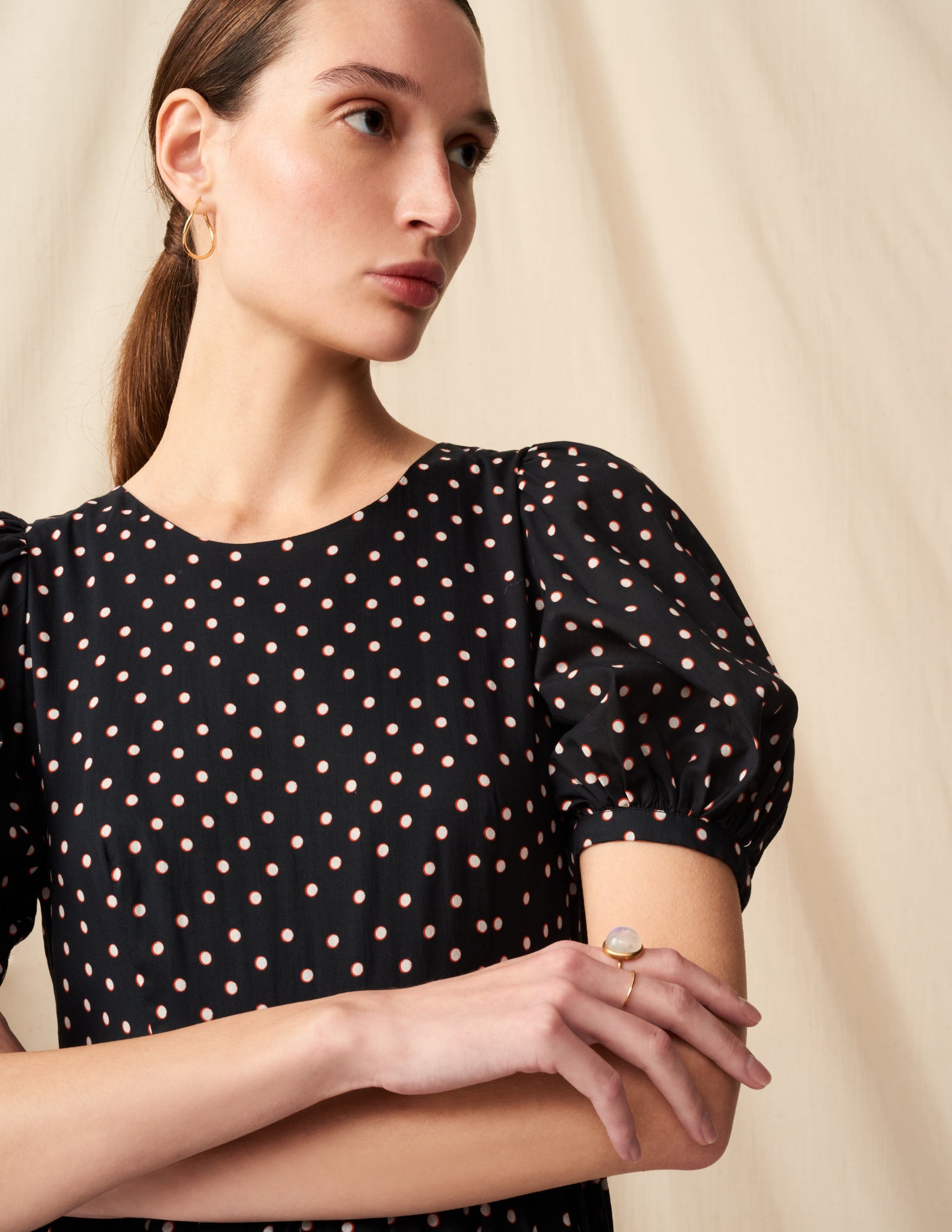 【予約】<br>夏のレディのドレス (パプスリーブ) <br>New Moon/Red&Black