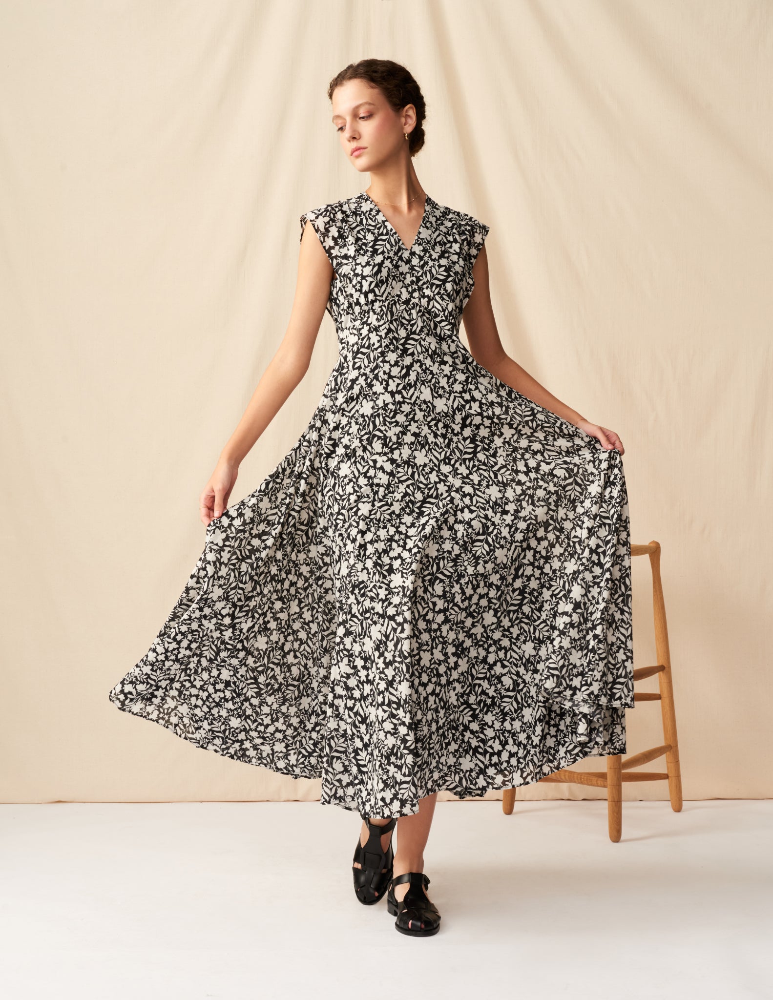 【予約】<br>夏の月のドレス <br>Spring Shadow/Black