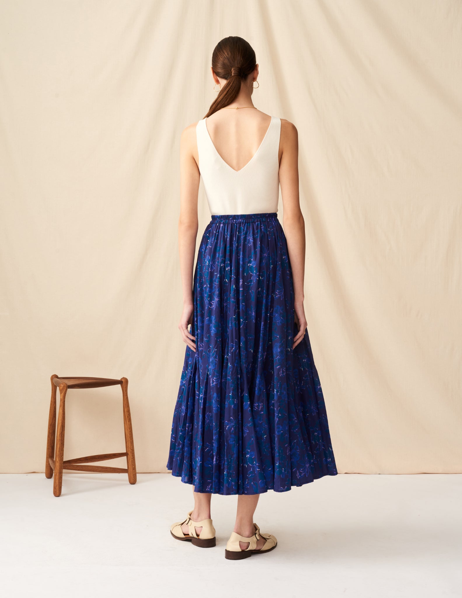 【予約】<br>月影のスカート <br>Garden Petals/Blue