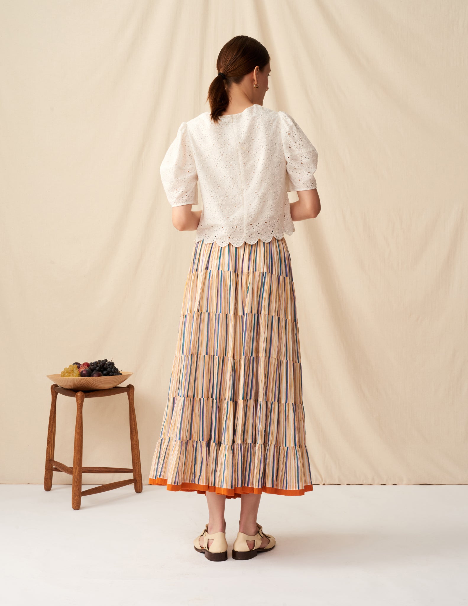 【予約】<br>草原の虹のスカート <br>Waterfall/Orange