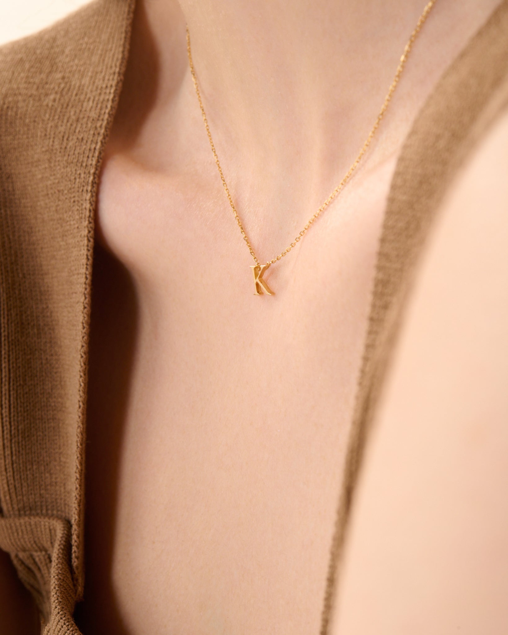 My Letters Silver ネックレス<K>40cm (ゴールドカラー)【SV925】