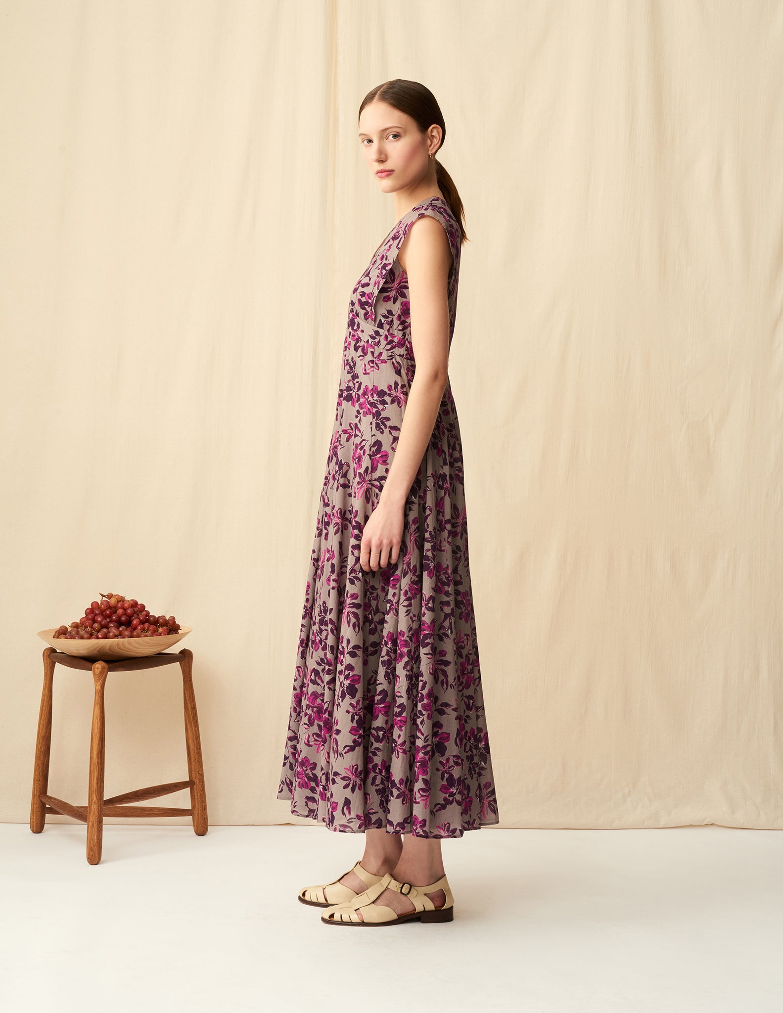 【予約】<br>夏の月のドレス <br>Garden Petals/Grey