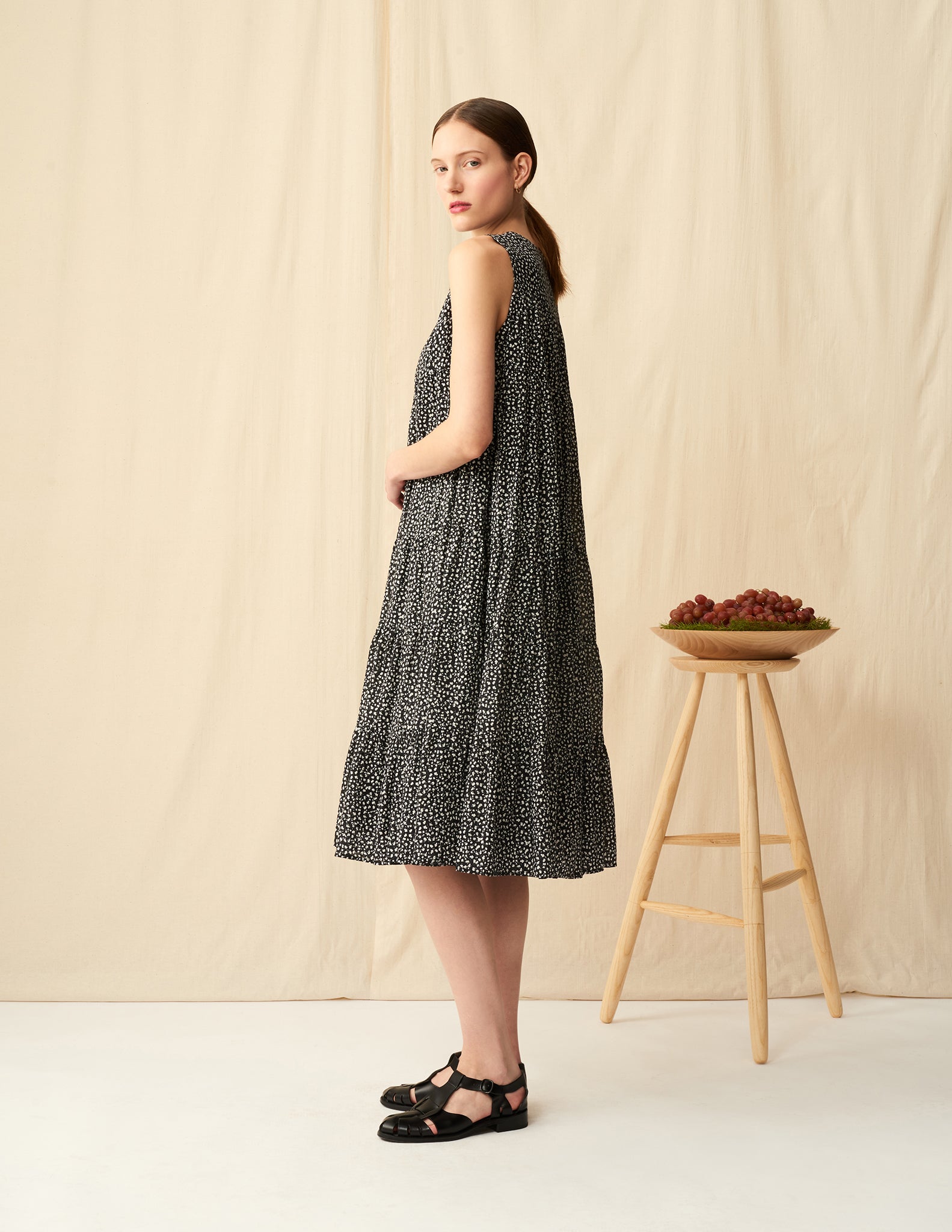 【予約】<br>ミューズのドレス ショート <br>Baby Daisies/Black