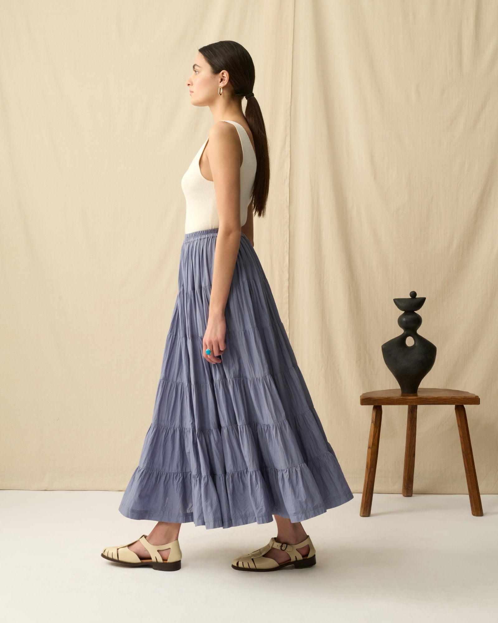 【予約】草原の虹のスカート Calm Ocean