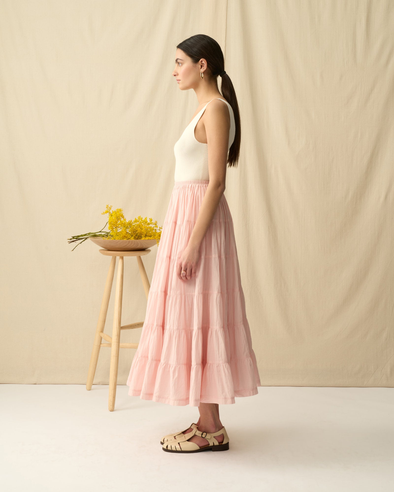 【予約】草原の虹のスカート Pink Pearl