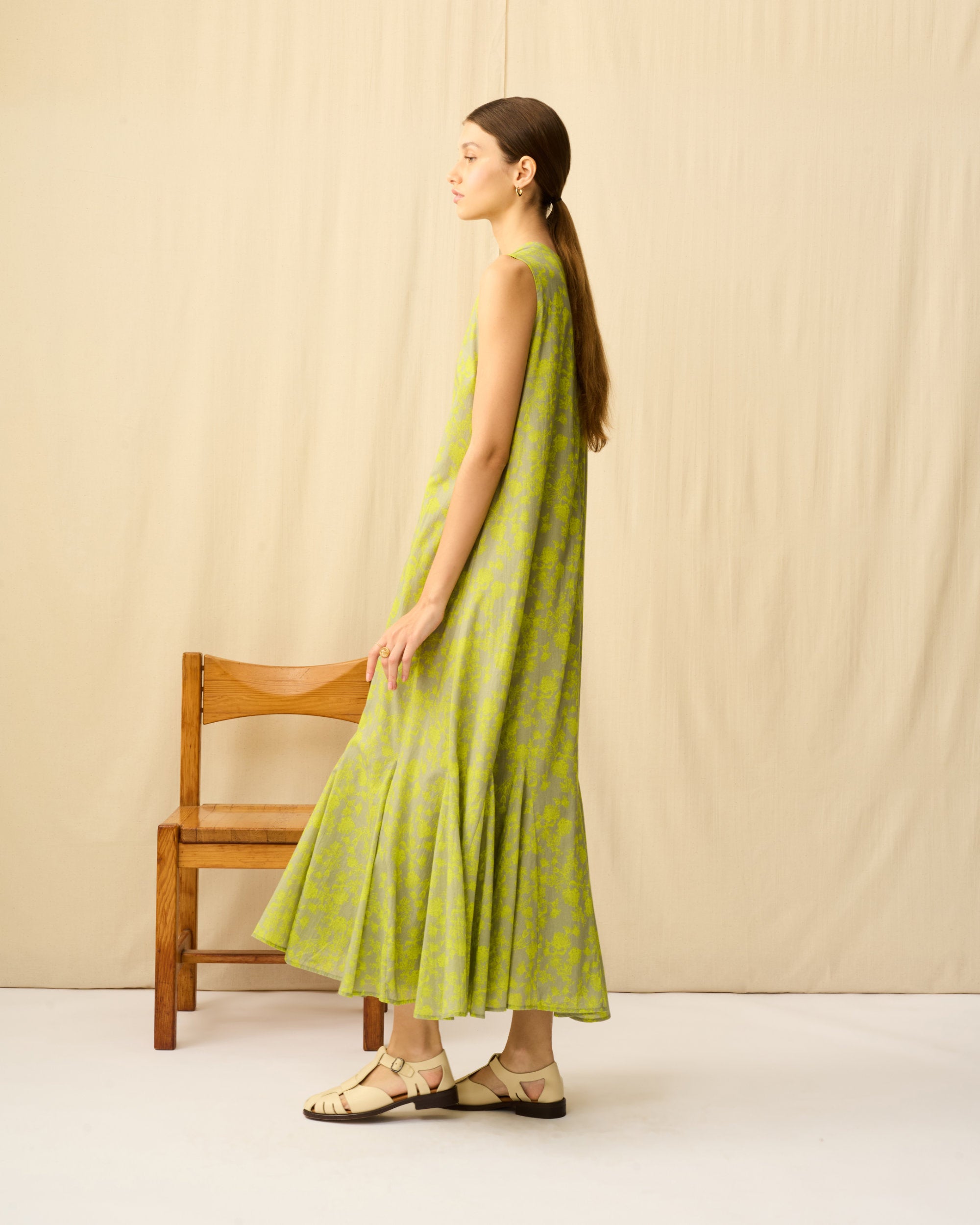 【予約】夏の月影のドレス Radiant Flowers/Grey