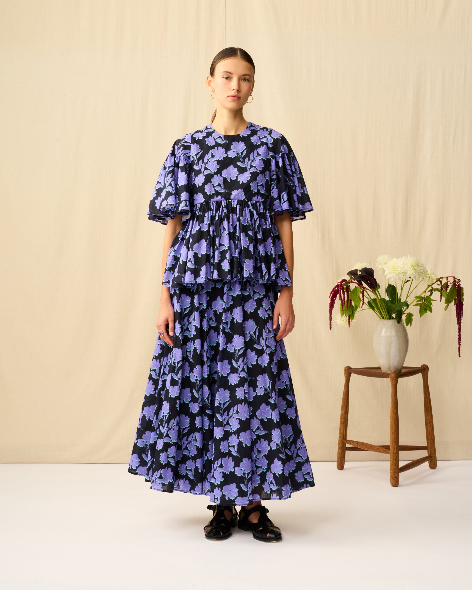 【予約】フリージアのブラウス Evening Bloom/Black