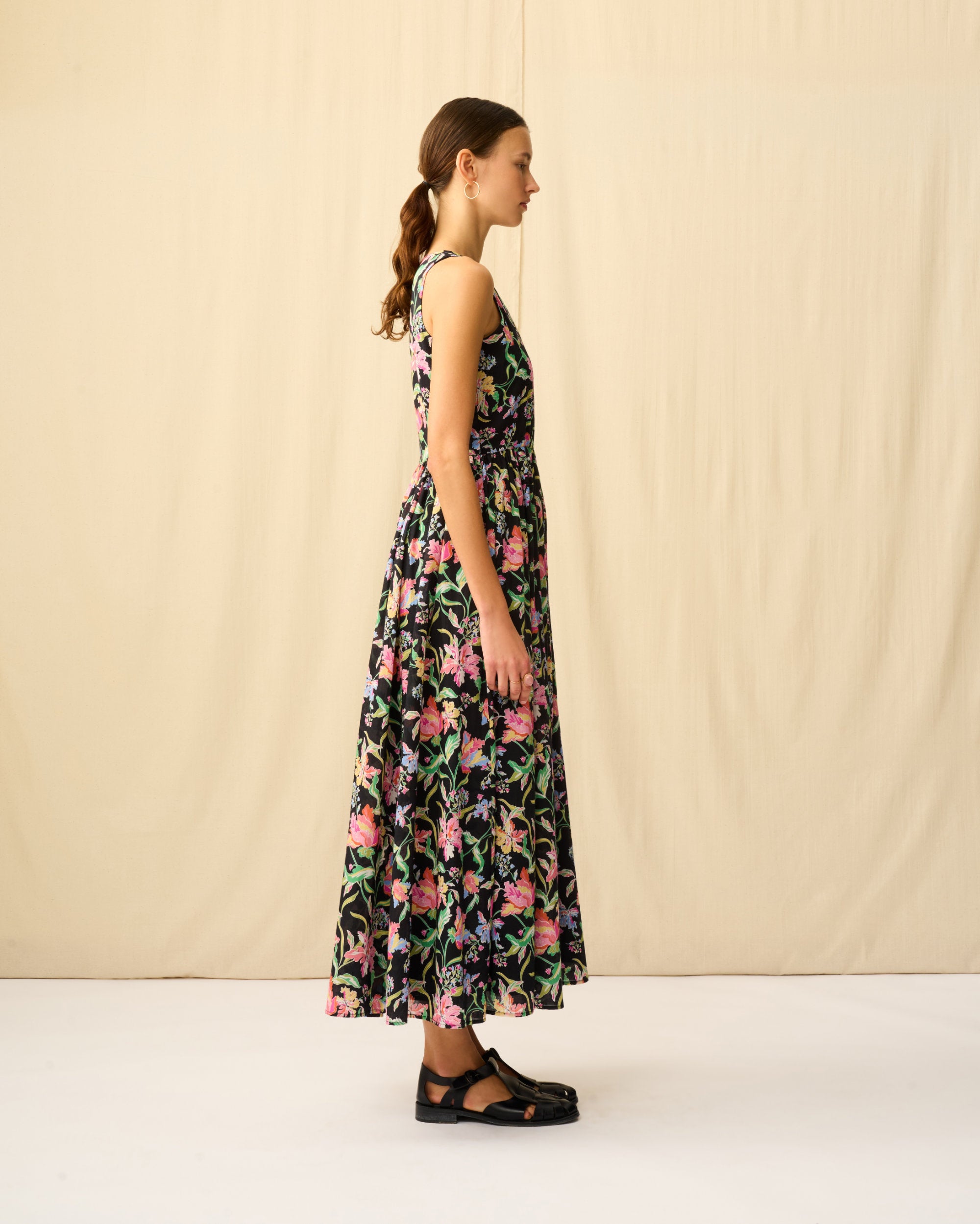 【予約】夏のレディのドレス Midnight Flowers/Black