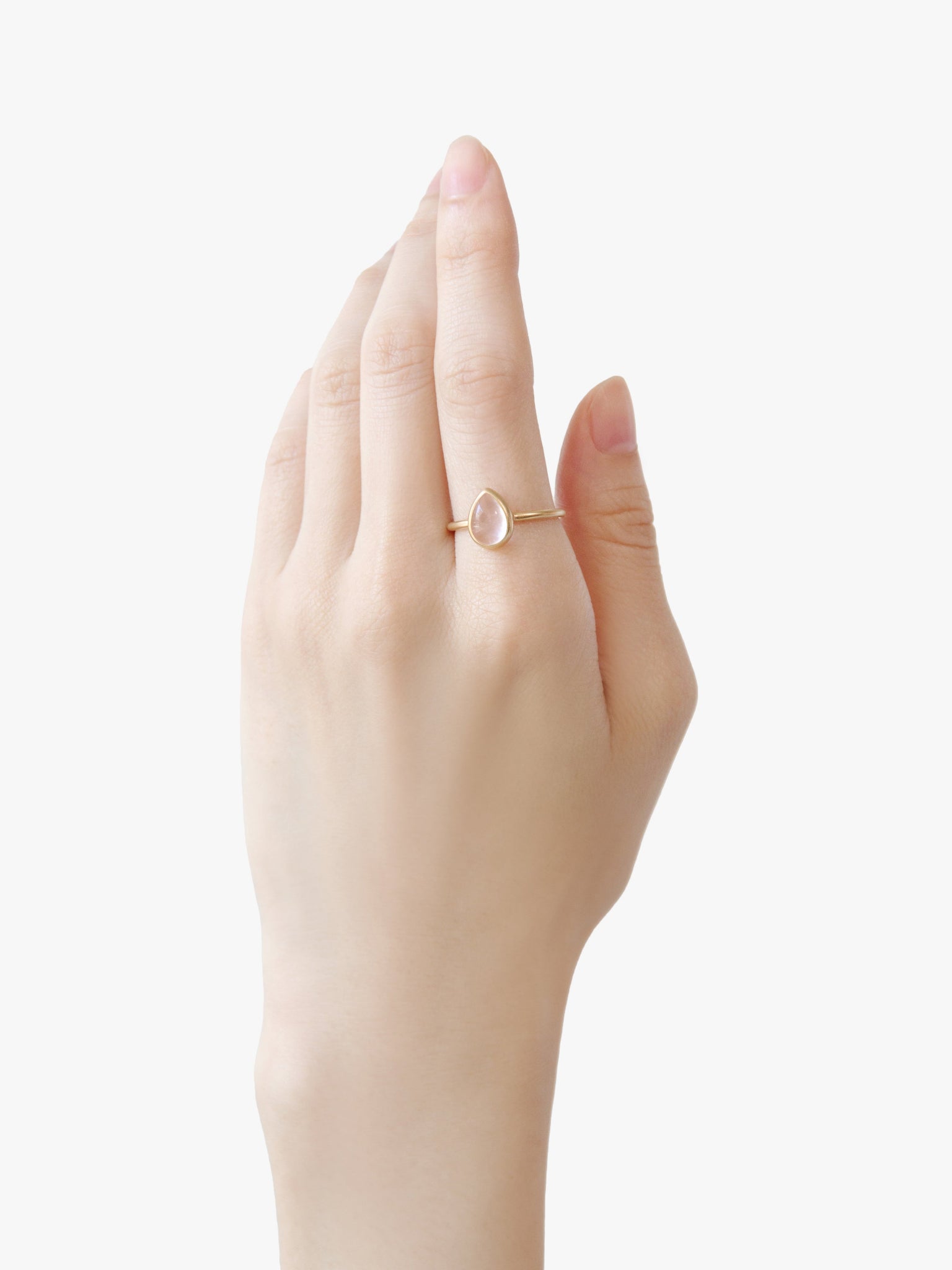 Earth Drops リング ローズクォーツ(着用感約15号)