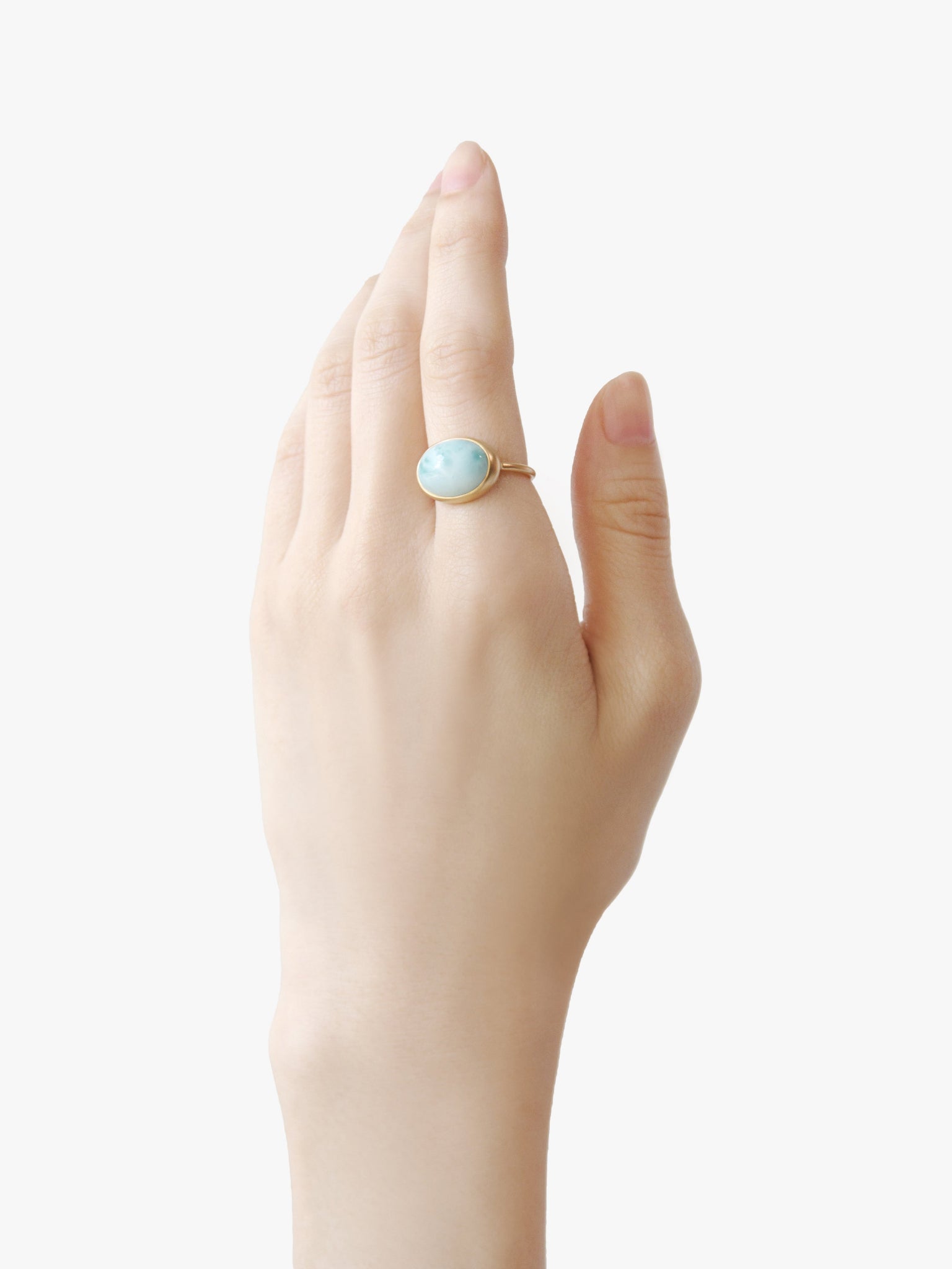 Earth Drops リング ラリマー(着用感約11号)