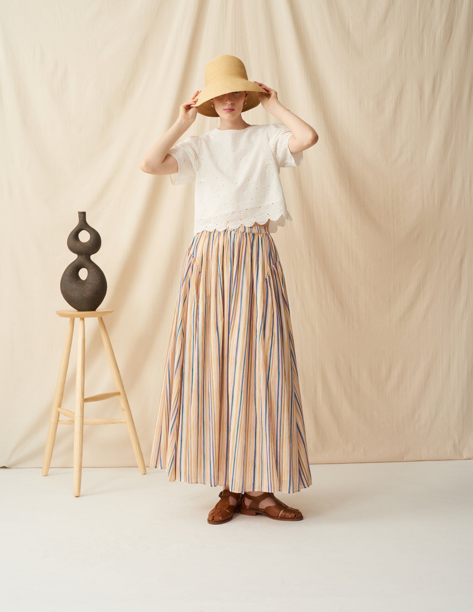 レディのハット Short Brim <br>Beige