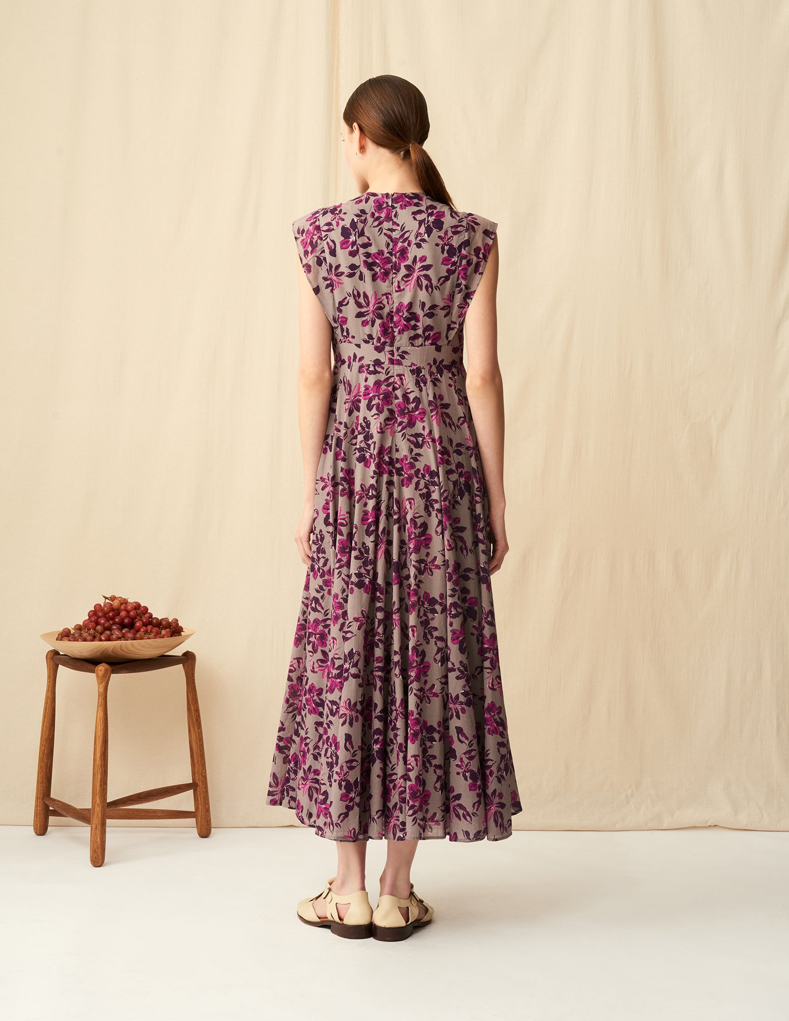 【予約】<br>夏の月のドレス <br>Garden Petals/Grey