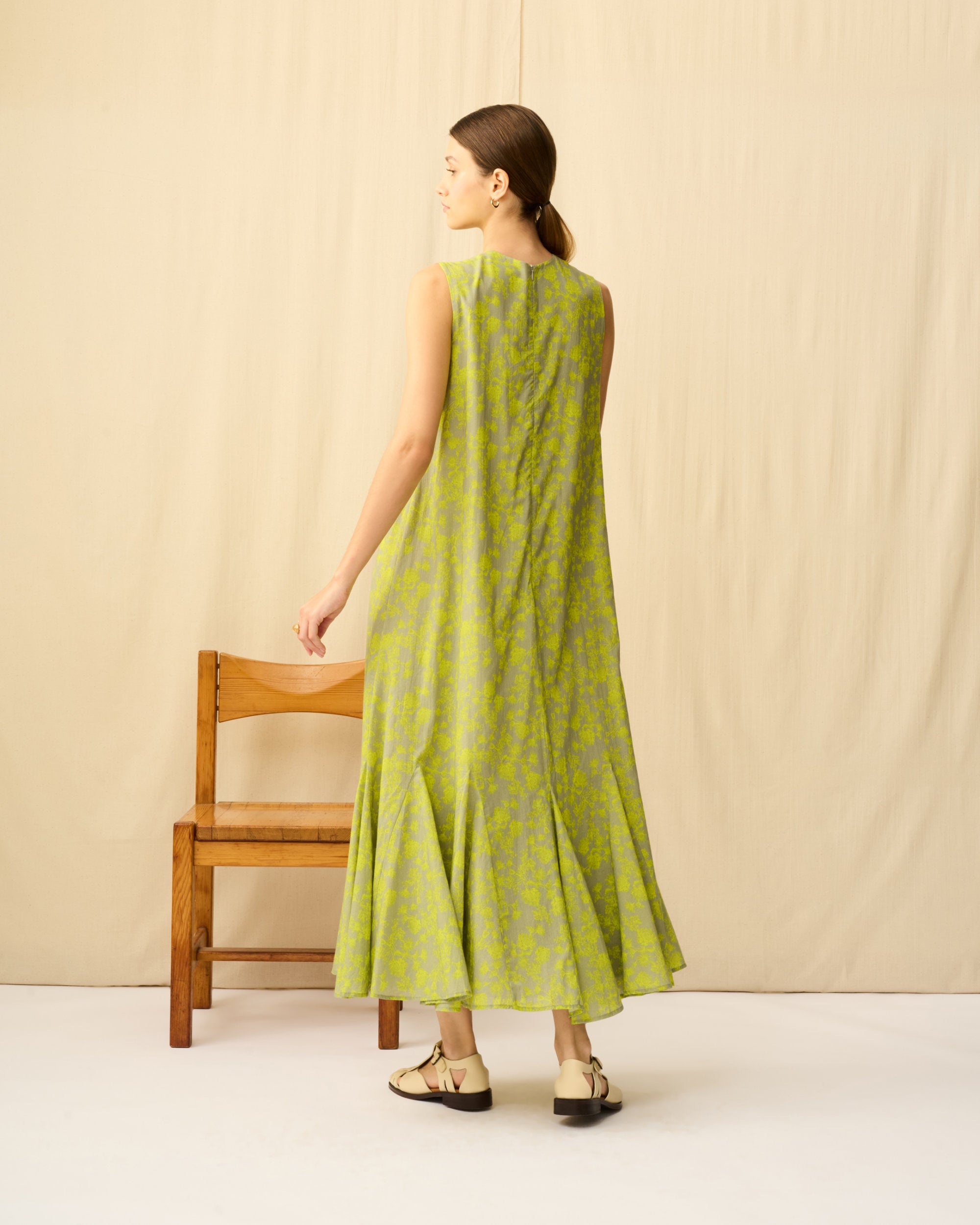 【予約】夏の月影のドレス Radiant Flowers/Grey