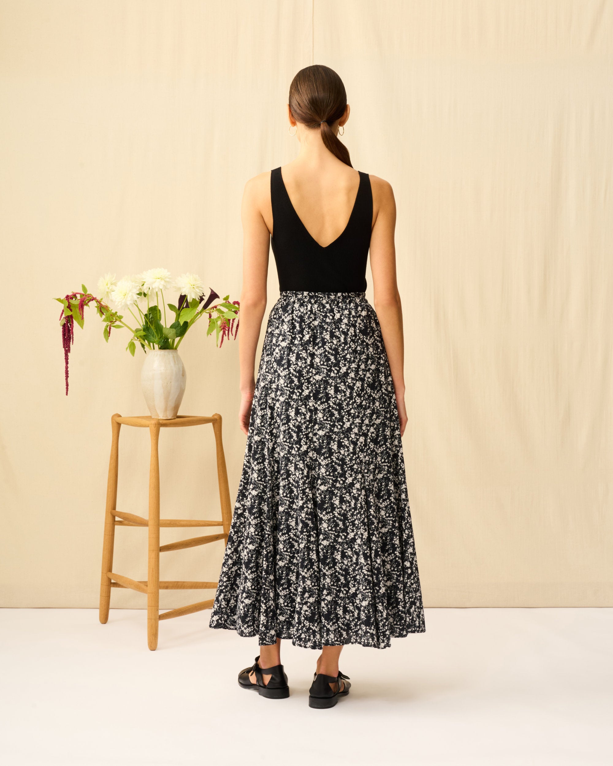 【予約】夢見るマーメードスカート Seersucker Shadow Play/Black