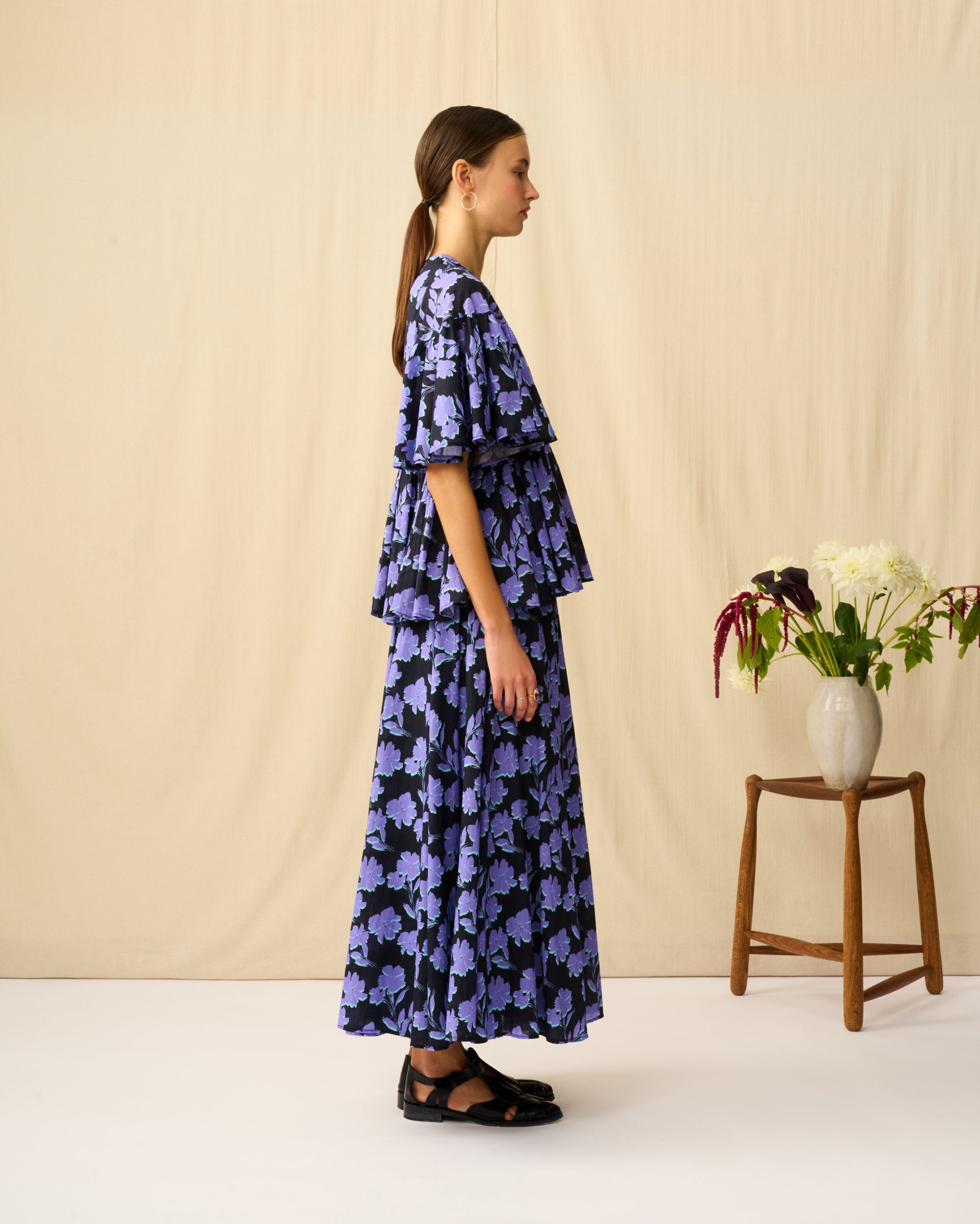 【予約】フリージアのブラウス Evening Bloom/Black