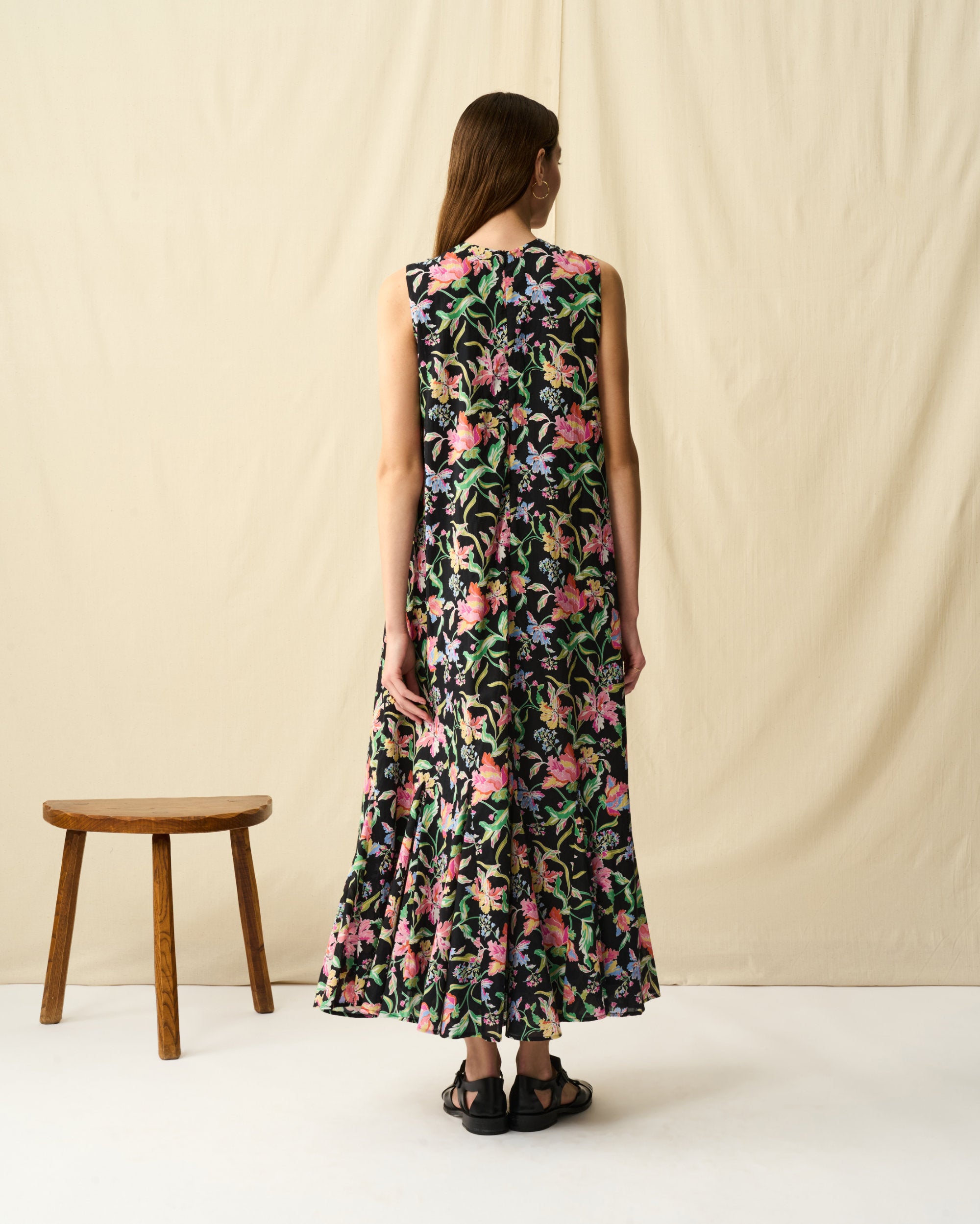 【予約】夏の月影のドレス Midnight Flowers/Black