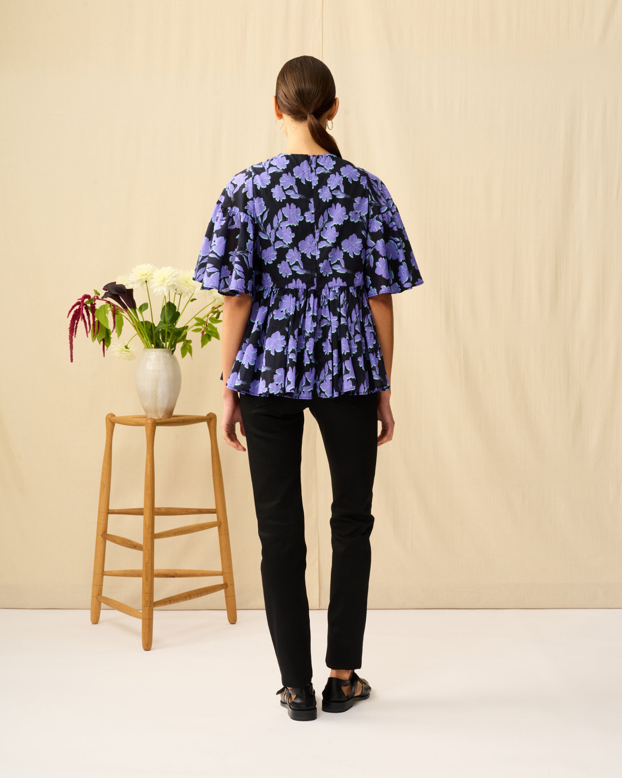 【予約】フリージアのブラウス Evening Bloom/Black