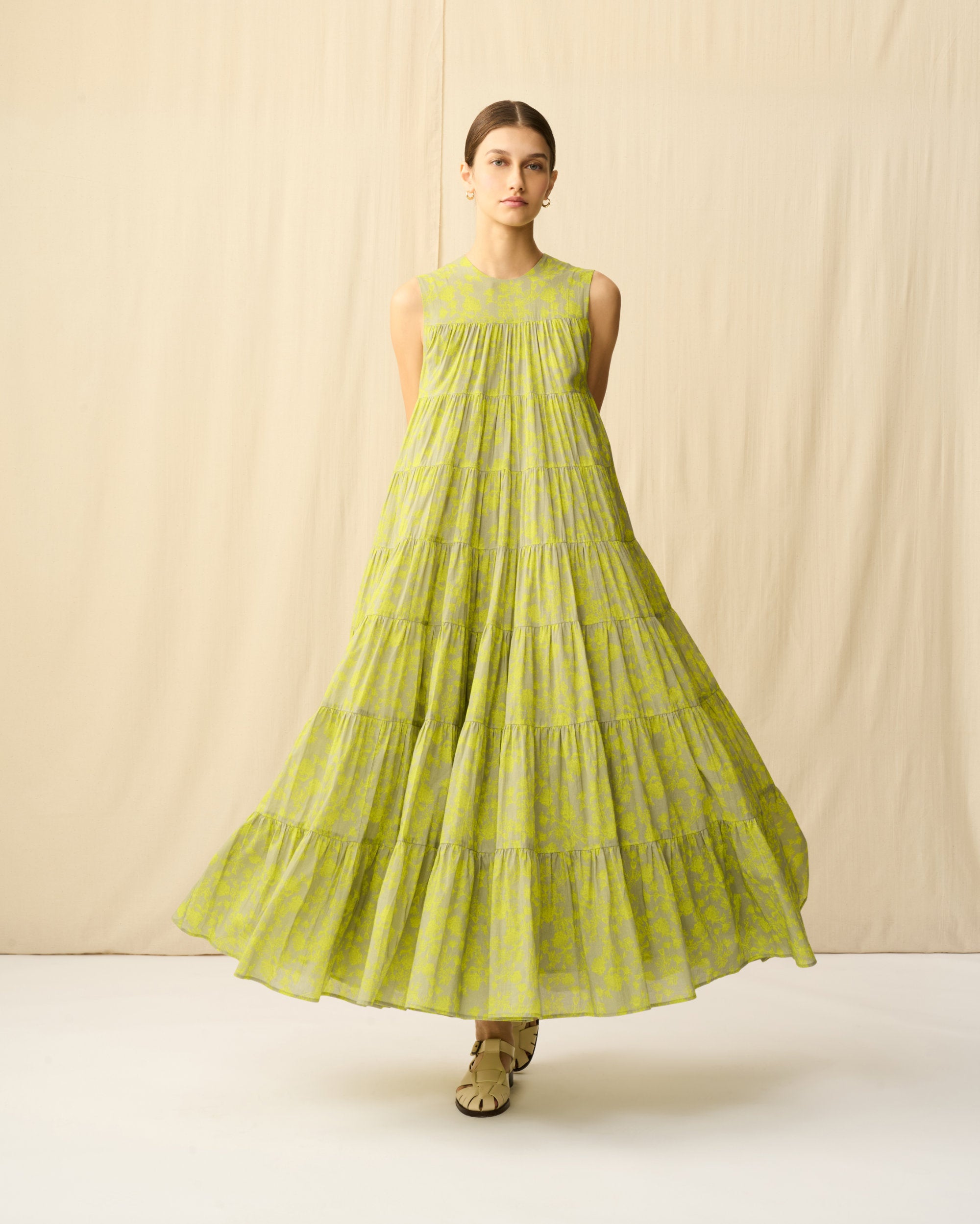 【予約】ミューズのドレス Radiant Flowers/Grey