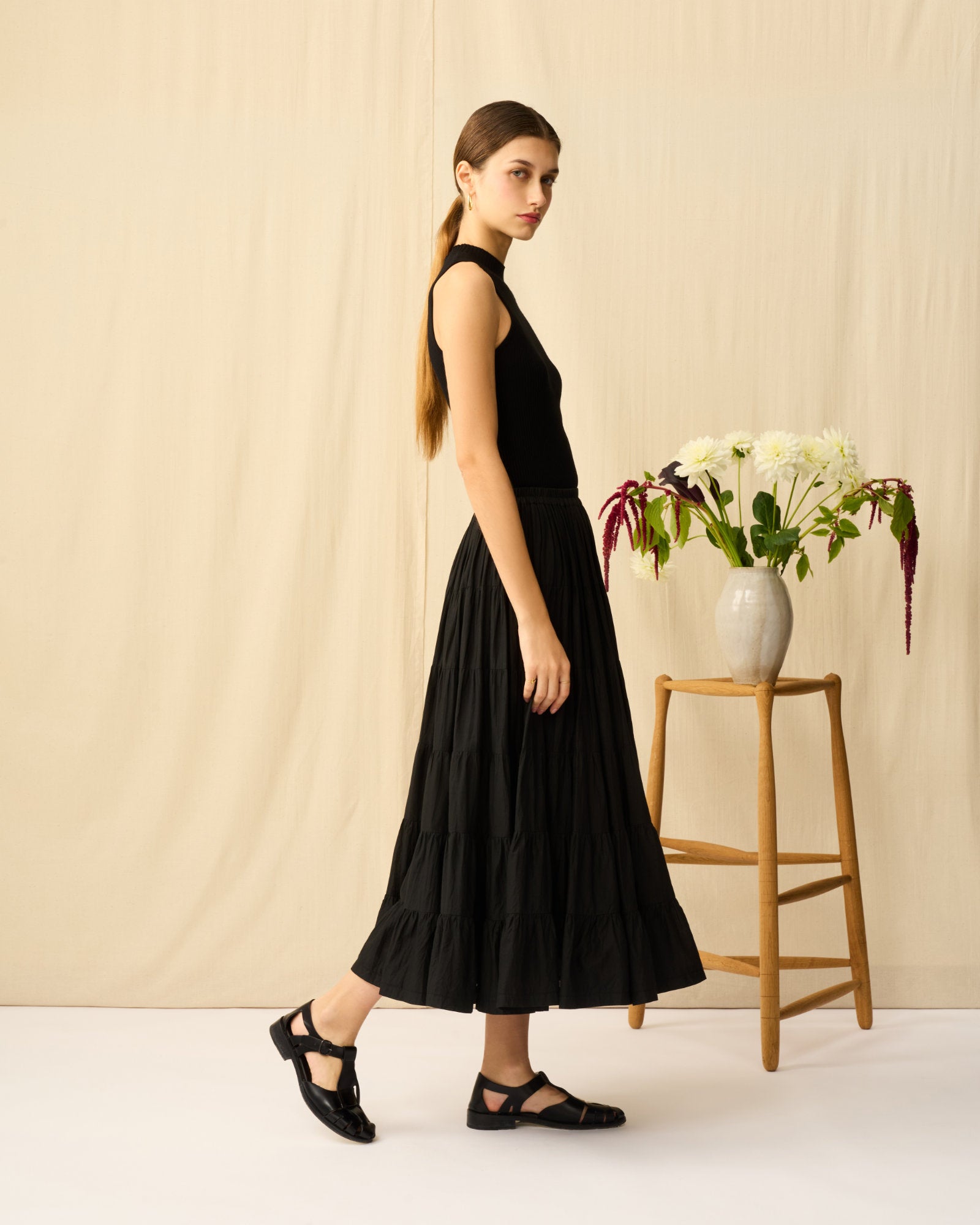 【予約】草原の虹のスカート Onyx