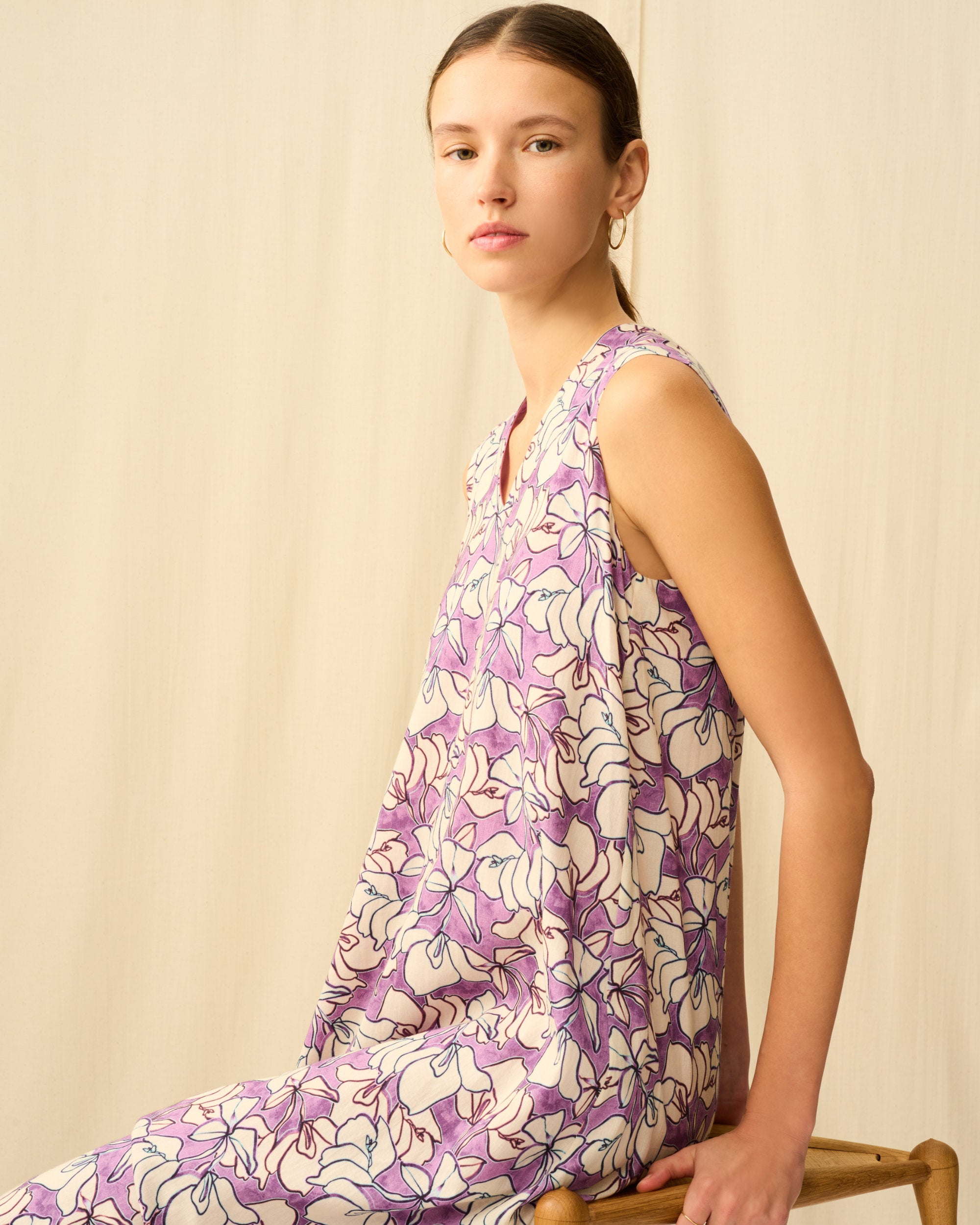 【予約】夏の月影のドレス Flower Poem/Purple