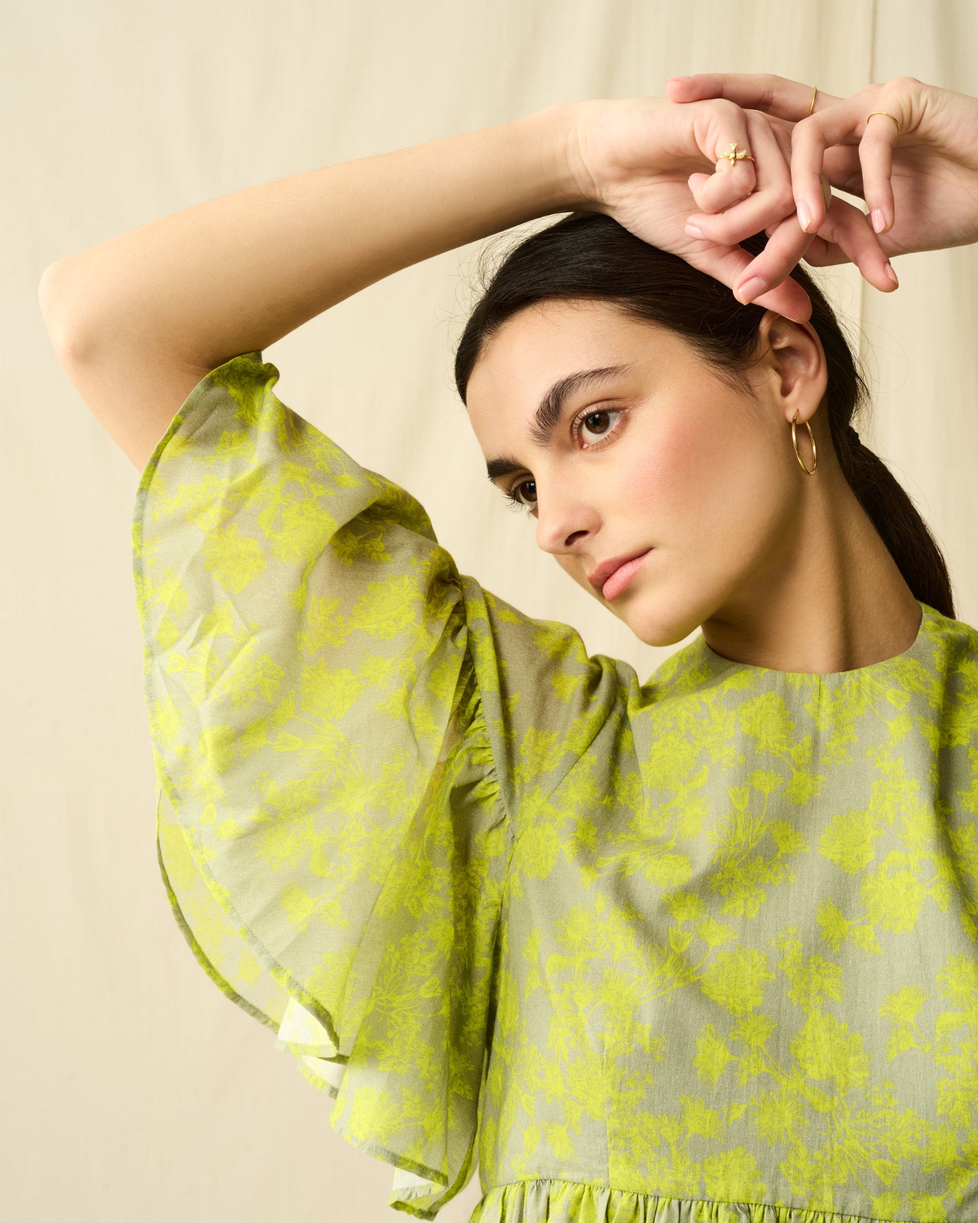 【予約】フリージアのブラウス Radiant Flowers/Grey