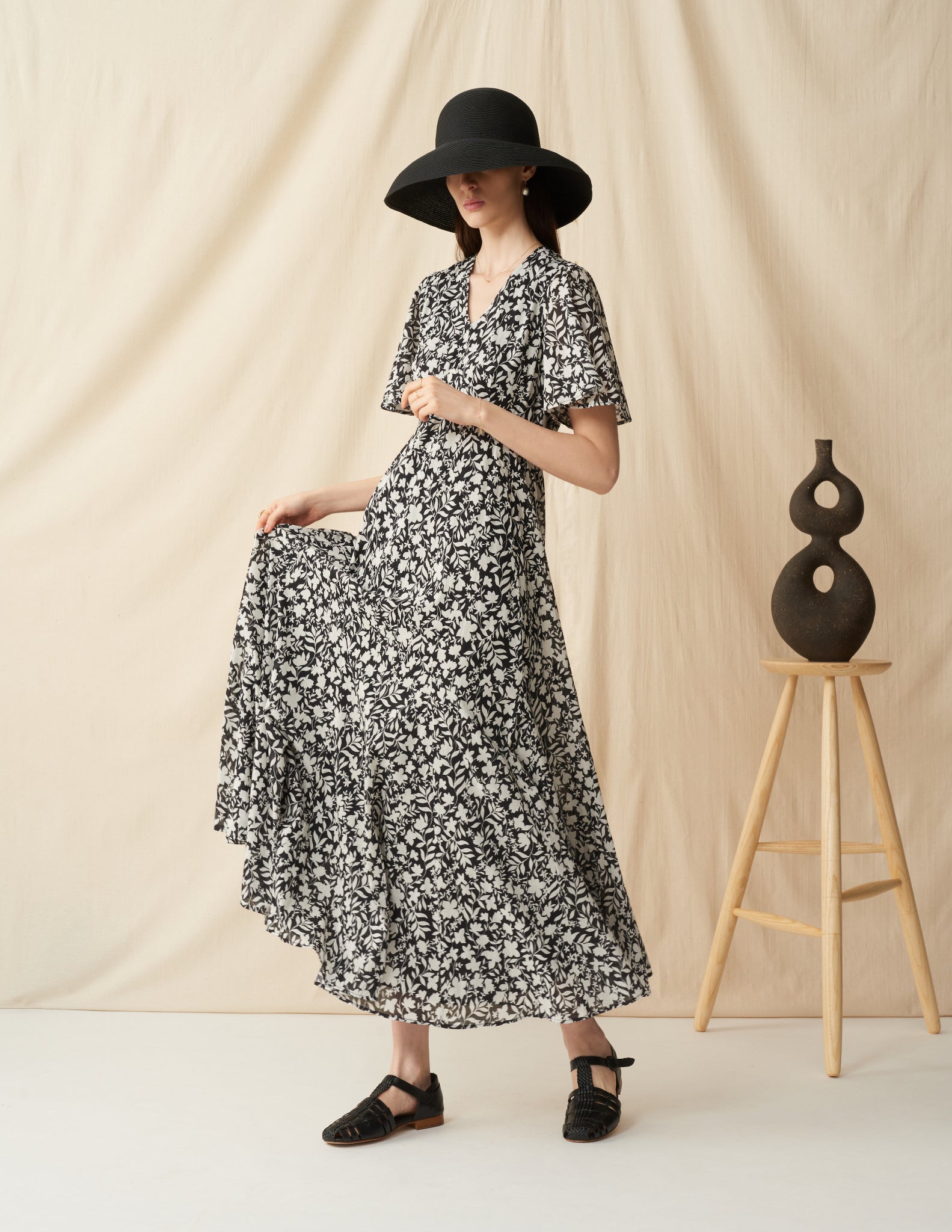 【予約】<br>せせらぎのドレス <br>Spring Shadow/Black