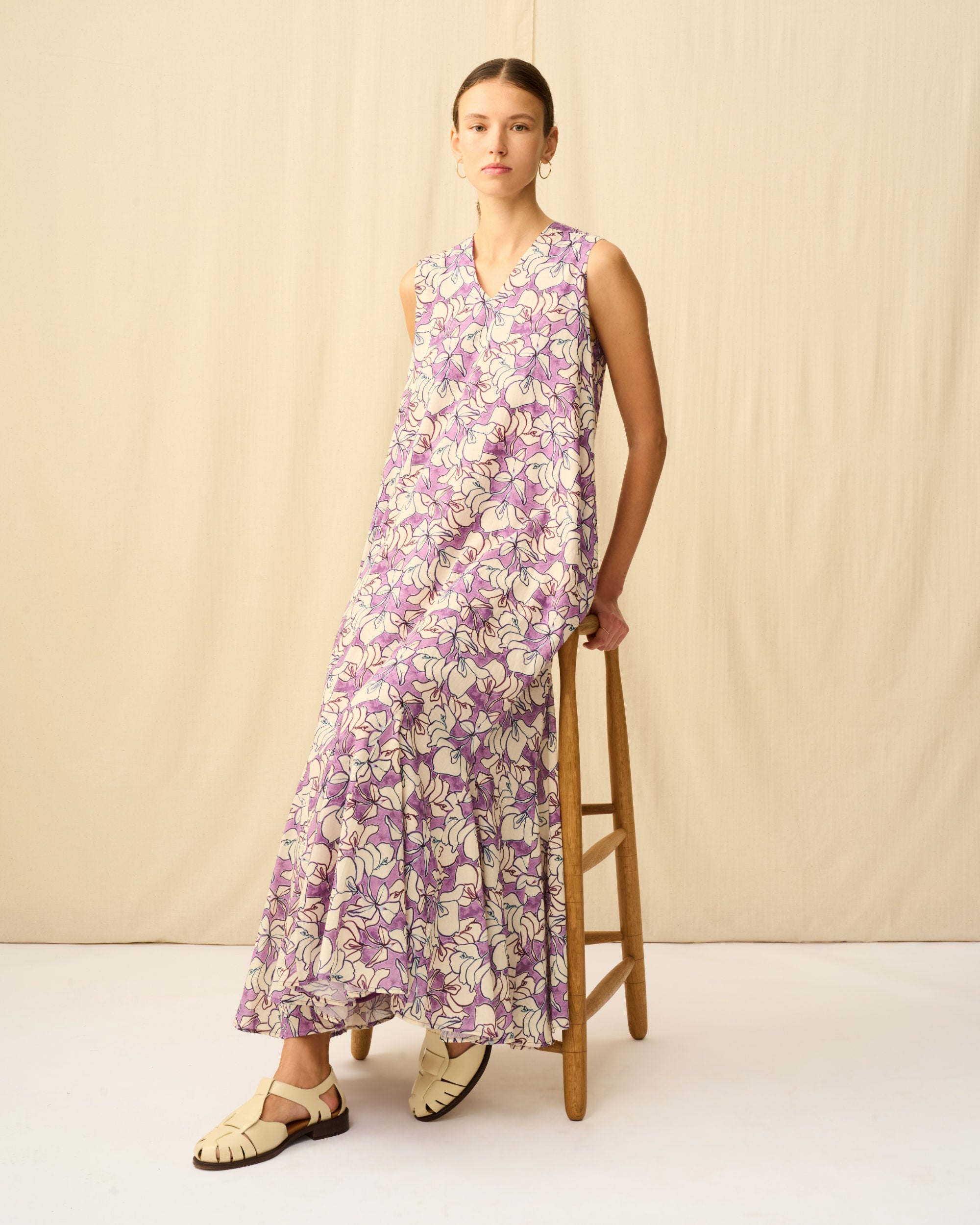 【予約】夏の月影のドレス Flower Poem/Purple