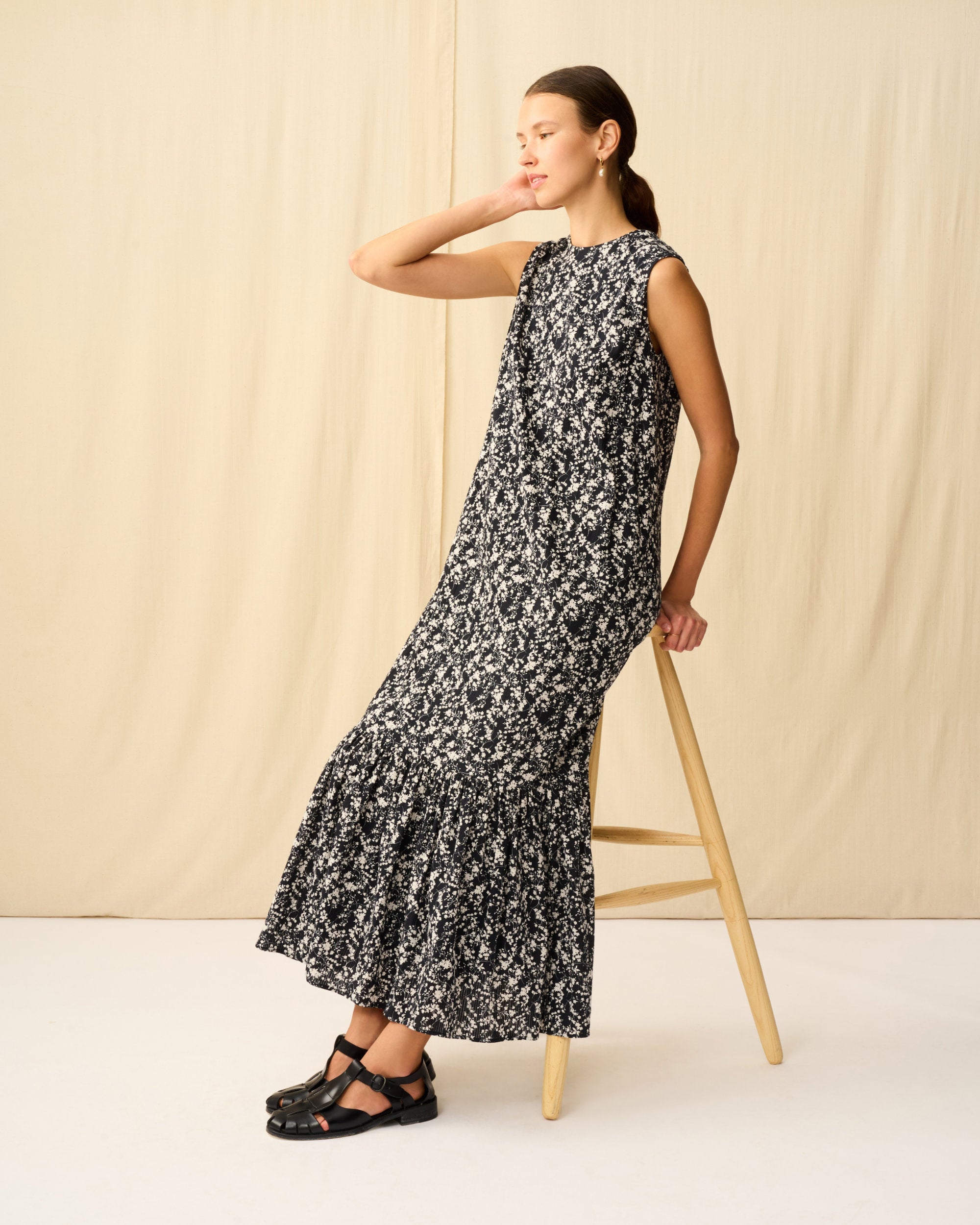 【予約】ドリーミングビューティードレス Seersucker Shadow Play/Black