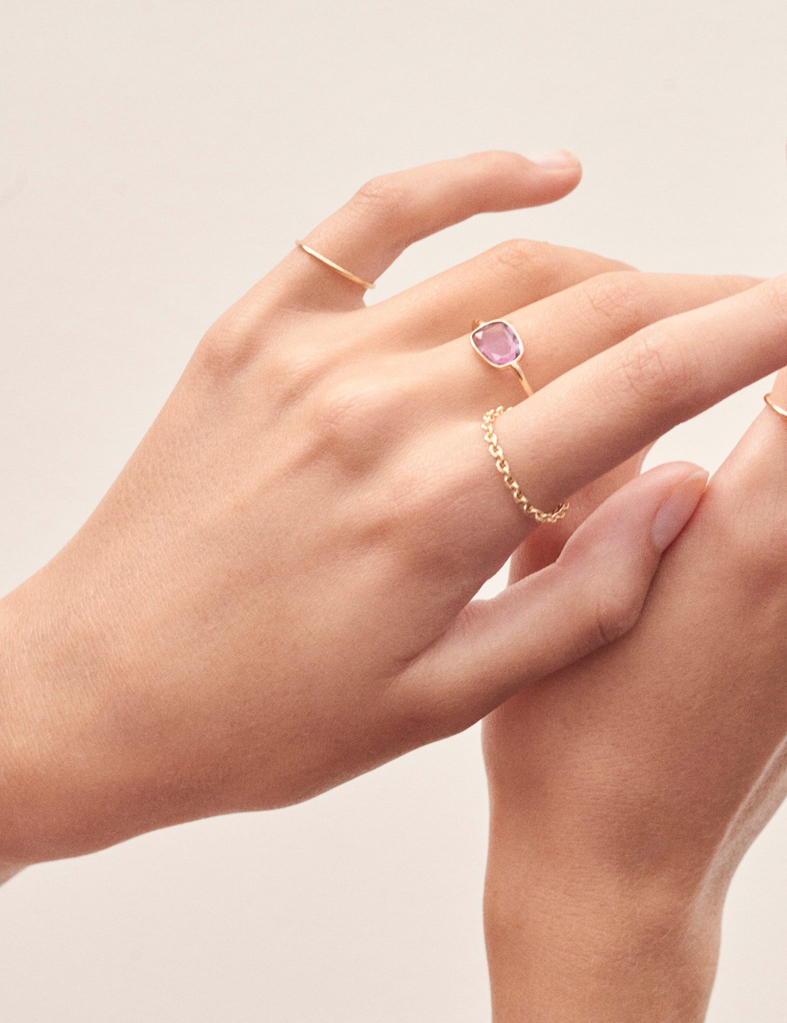 Gold Rain リング オーバルチェーン M【K18YG】