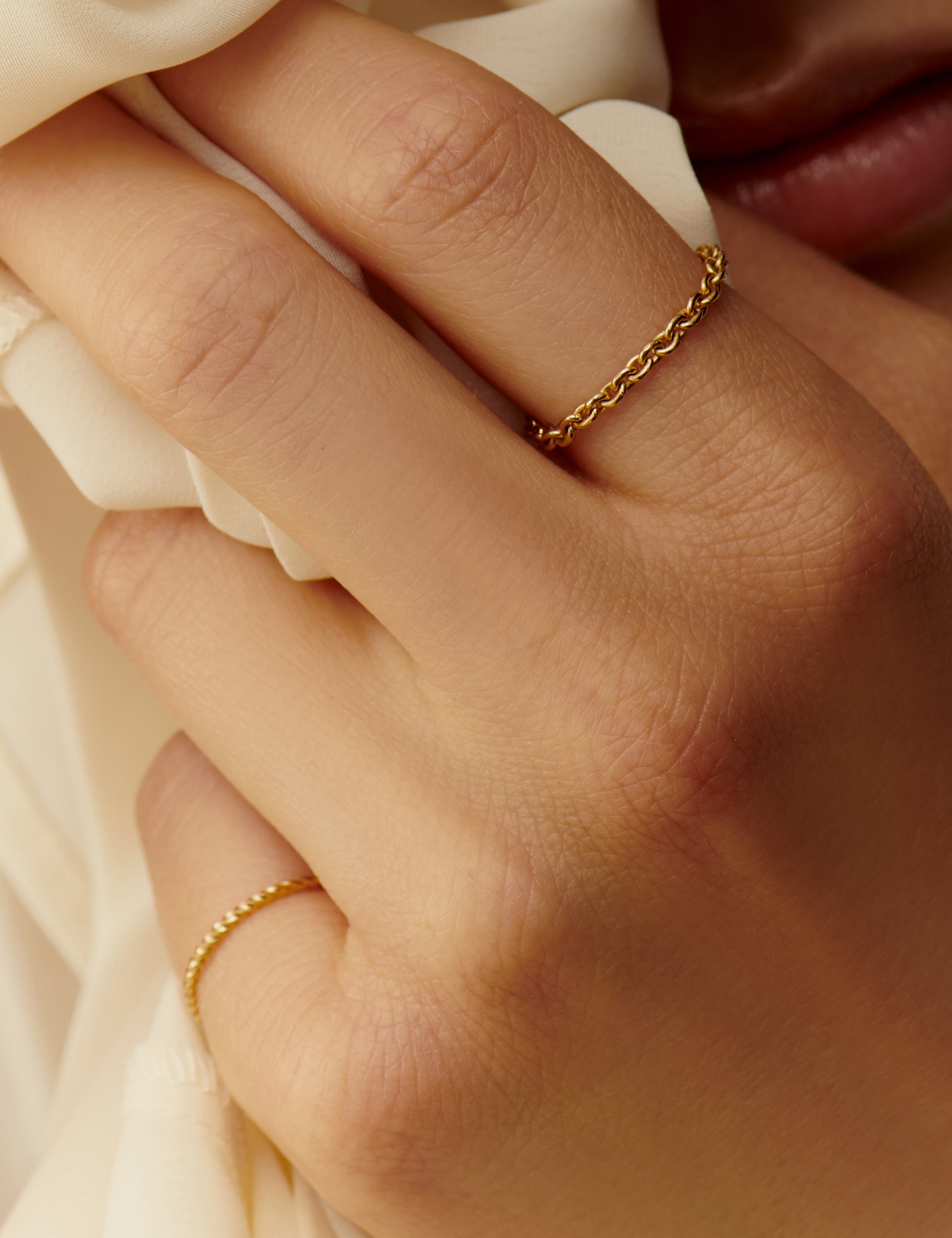 Gold Rain リング オーバルチェーン M【K18YG】