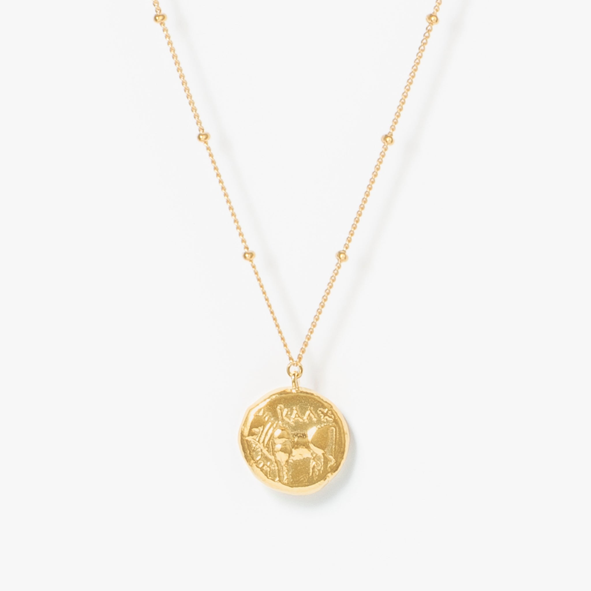 Ancient Memories ネックレス Horse スタッドチェーン62cm(ゴールドカラー)【SV925】