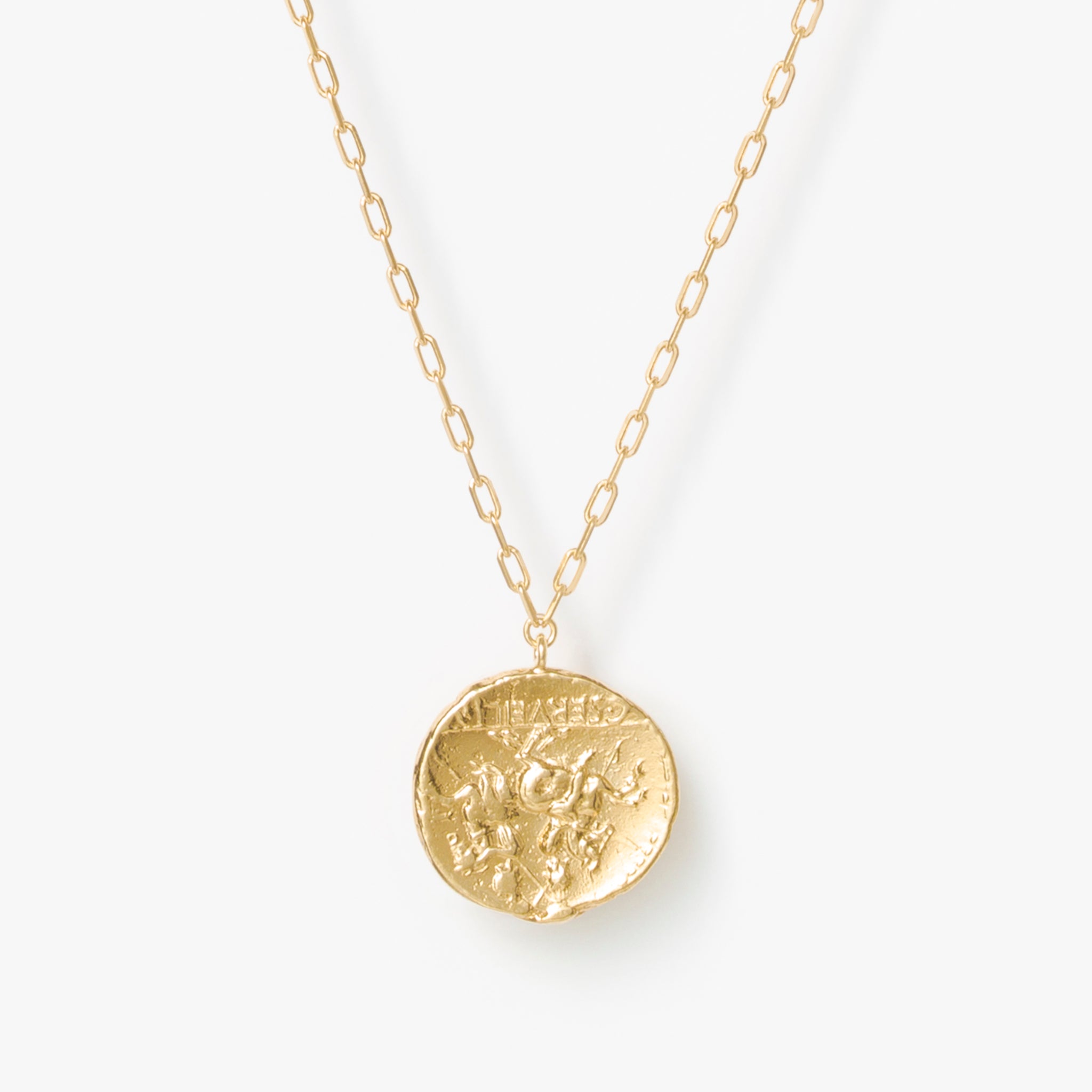 Ancient Memories ネックレス Athena/Warriors レクタングルチェーン 60cm (ゴールドカラー) 【SV925】