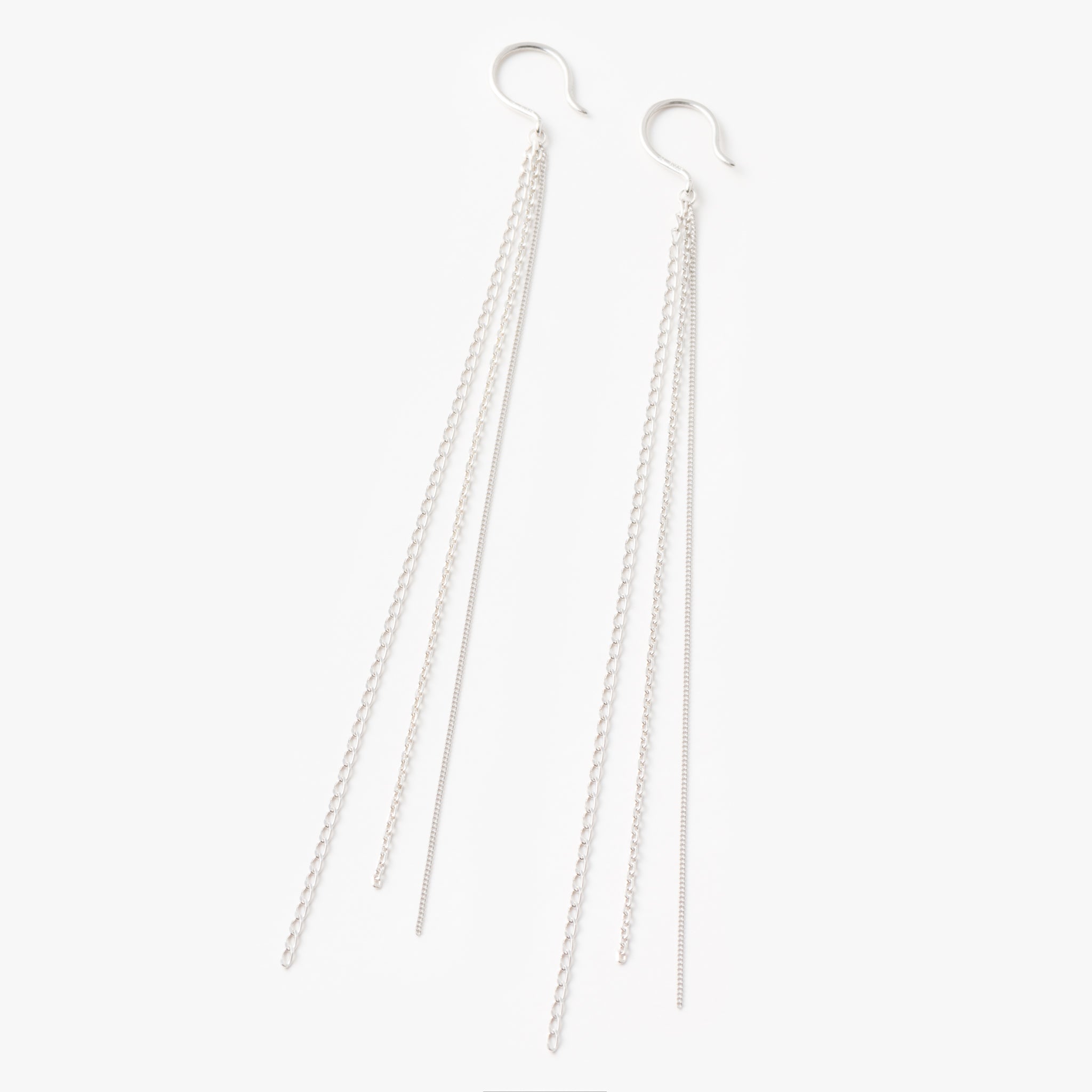 雨音 ピアス 10cm (シルバーカラー)【SV925】