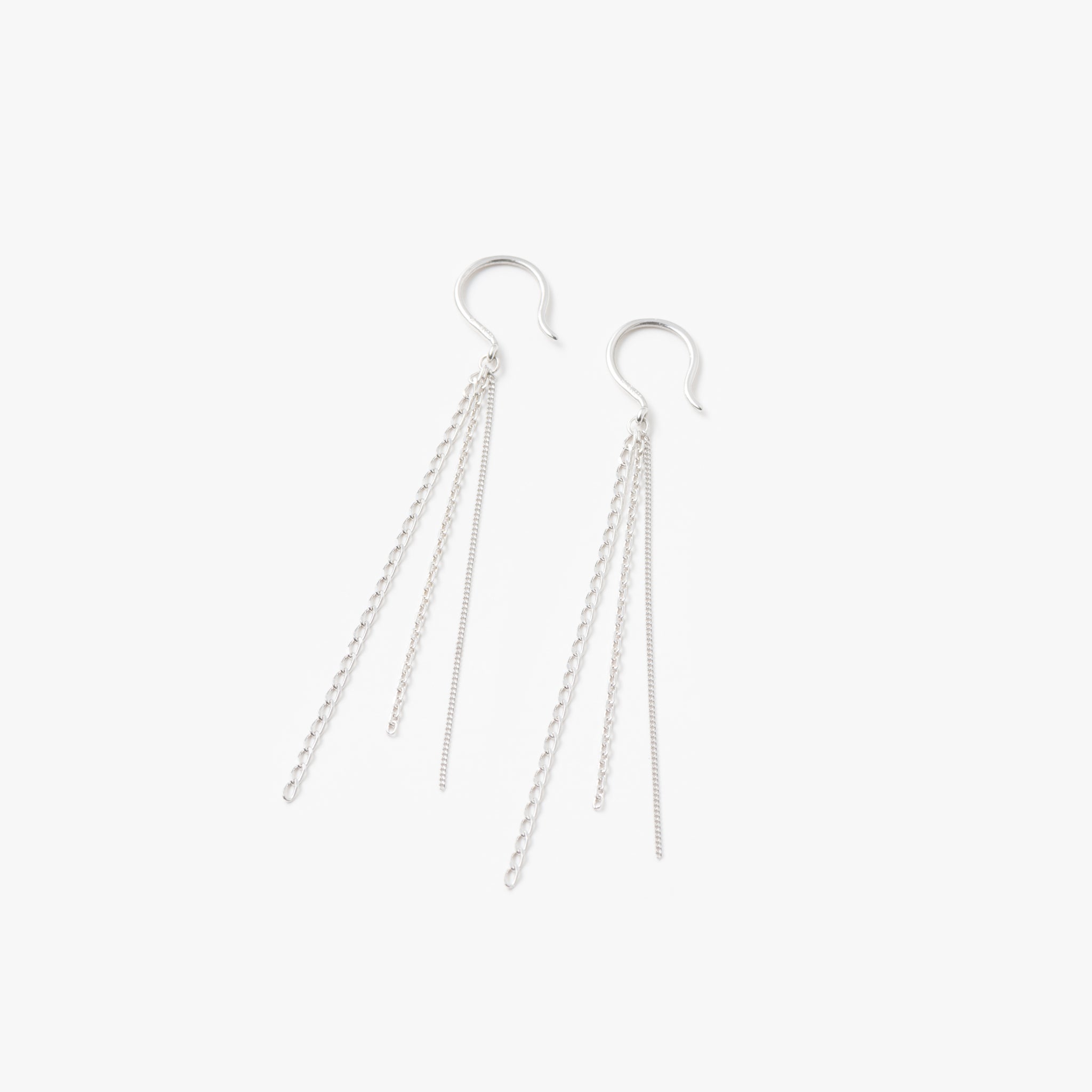 雨音 ピアス 5cm (シルバーカラー)【SV925】