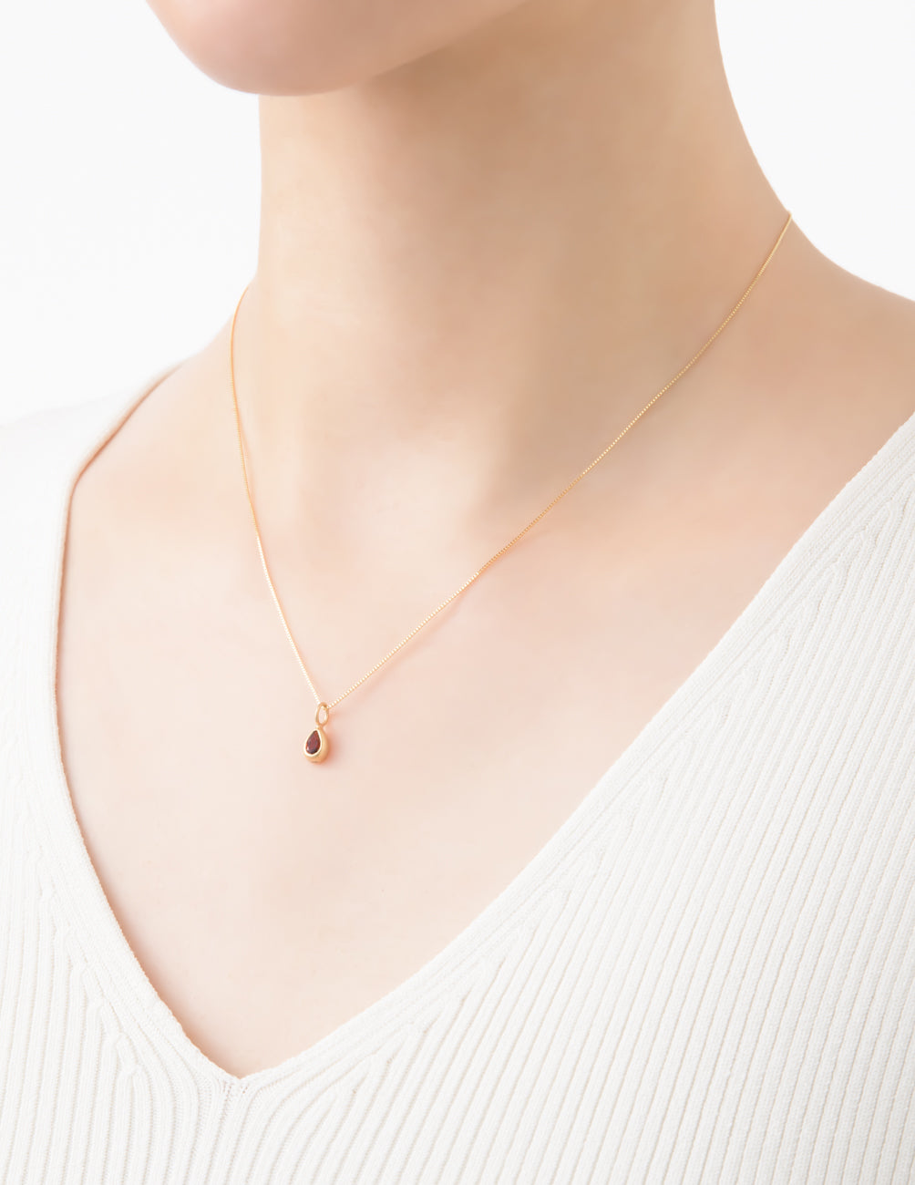 マリハ 天然石 ガーネット ネックレス