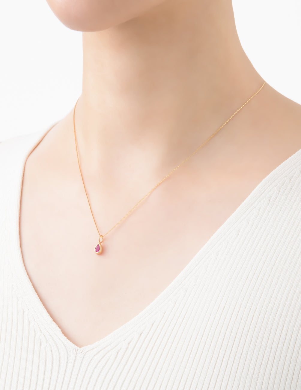 マリハ 天然石 ルビー ネックレス